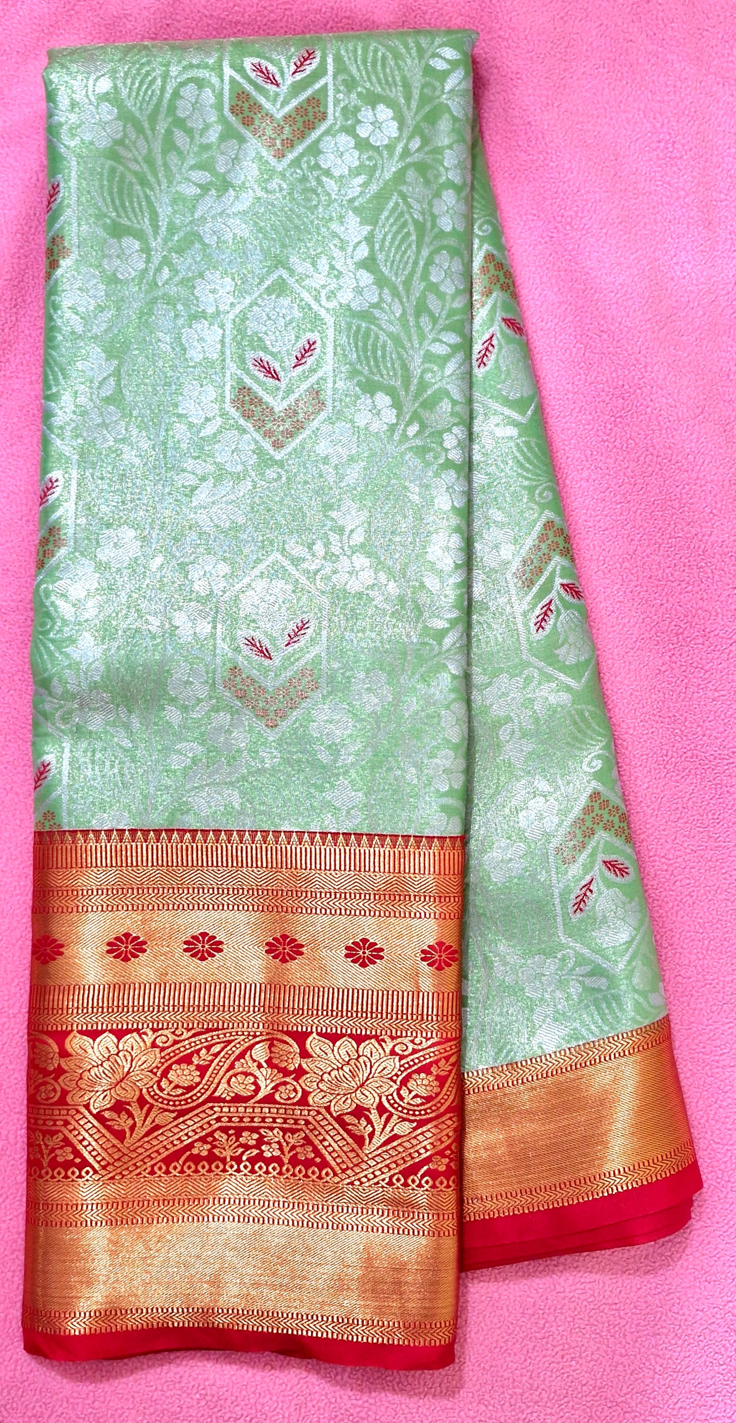 PISTACHIO GREEN SILK SAREE