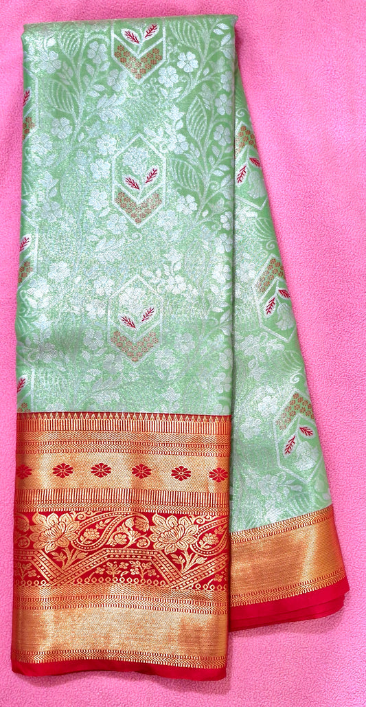 PISTACHIO GREEN SILK SAREE