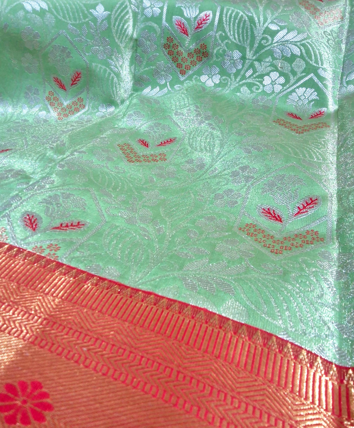 PISTACHIO GREEN SILK SAREE