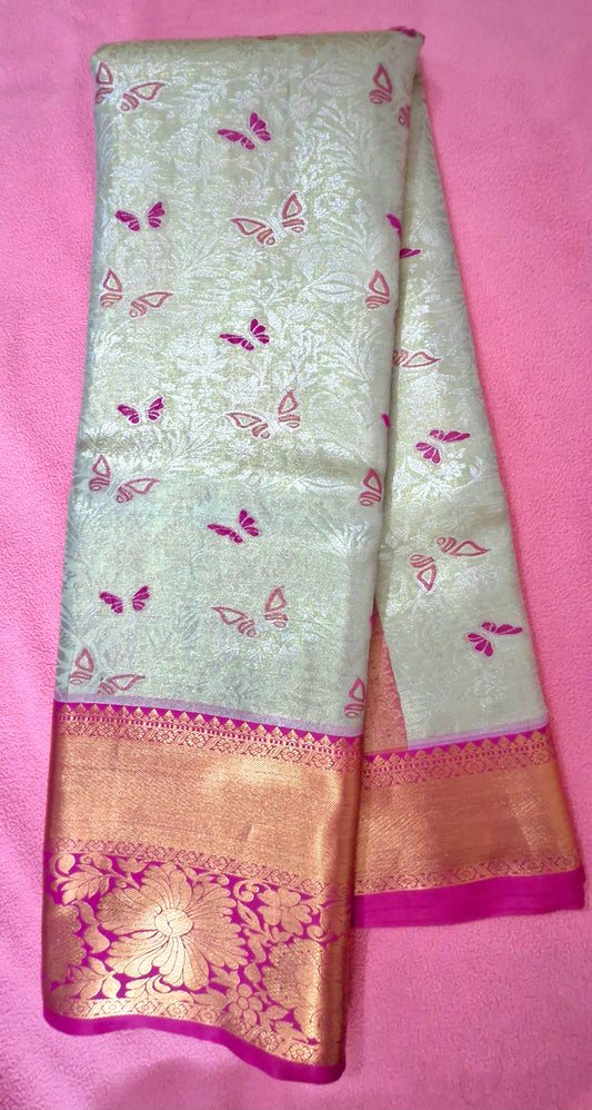 OFF-WHITE CREAMISH SILK SAREE