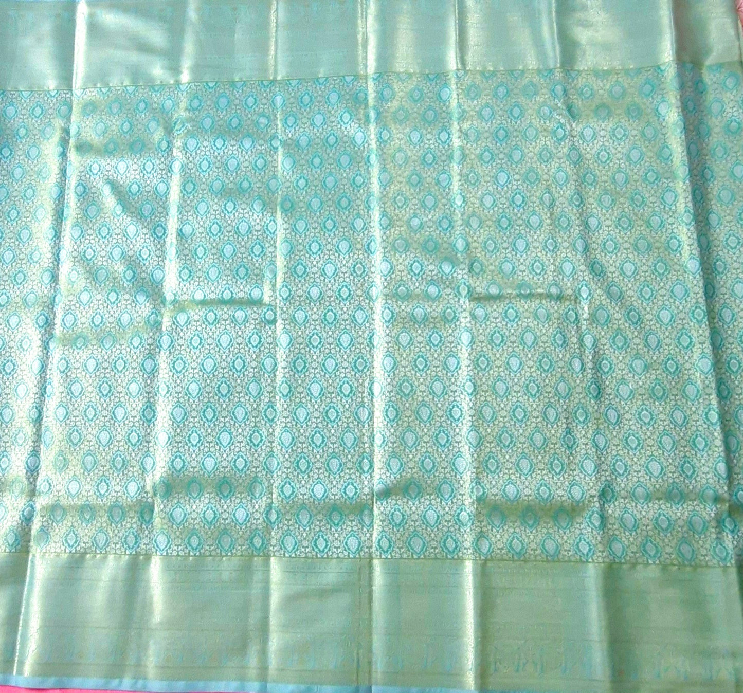 TURQUOISE GREEN SILK SAREE