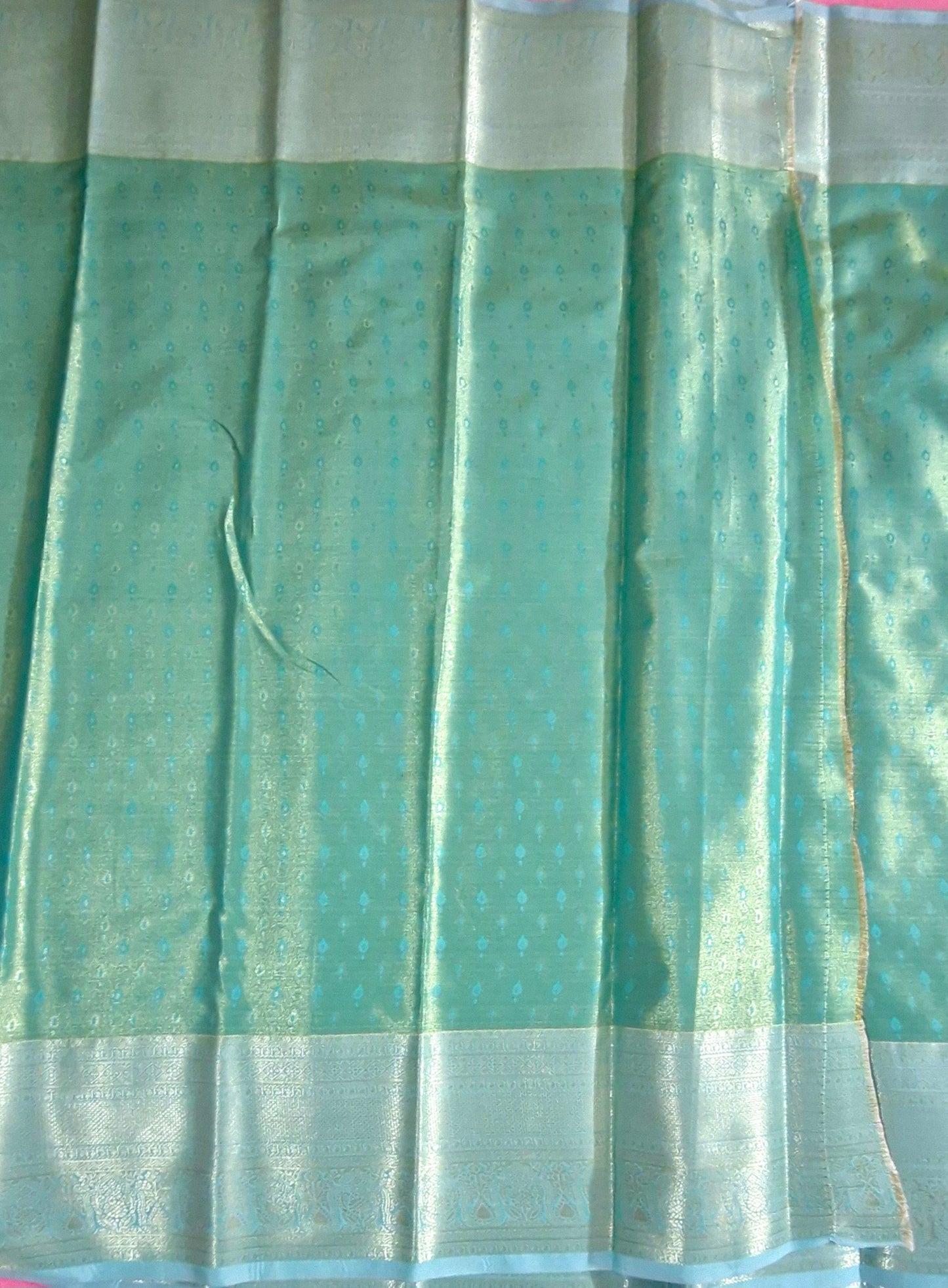 TURQUOISE GREEN SILK SAREE