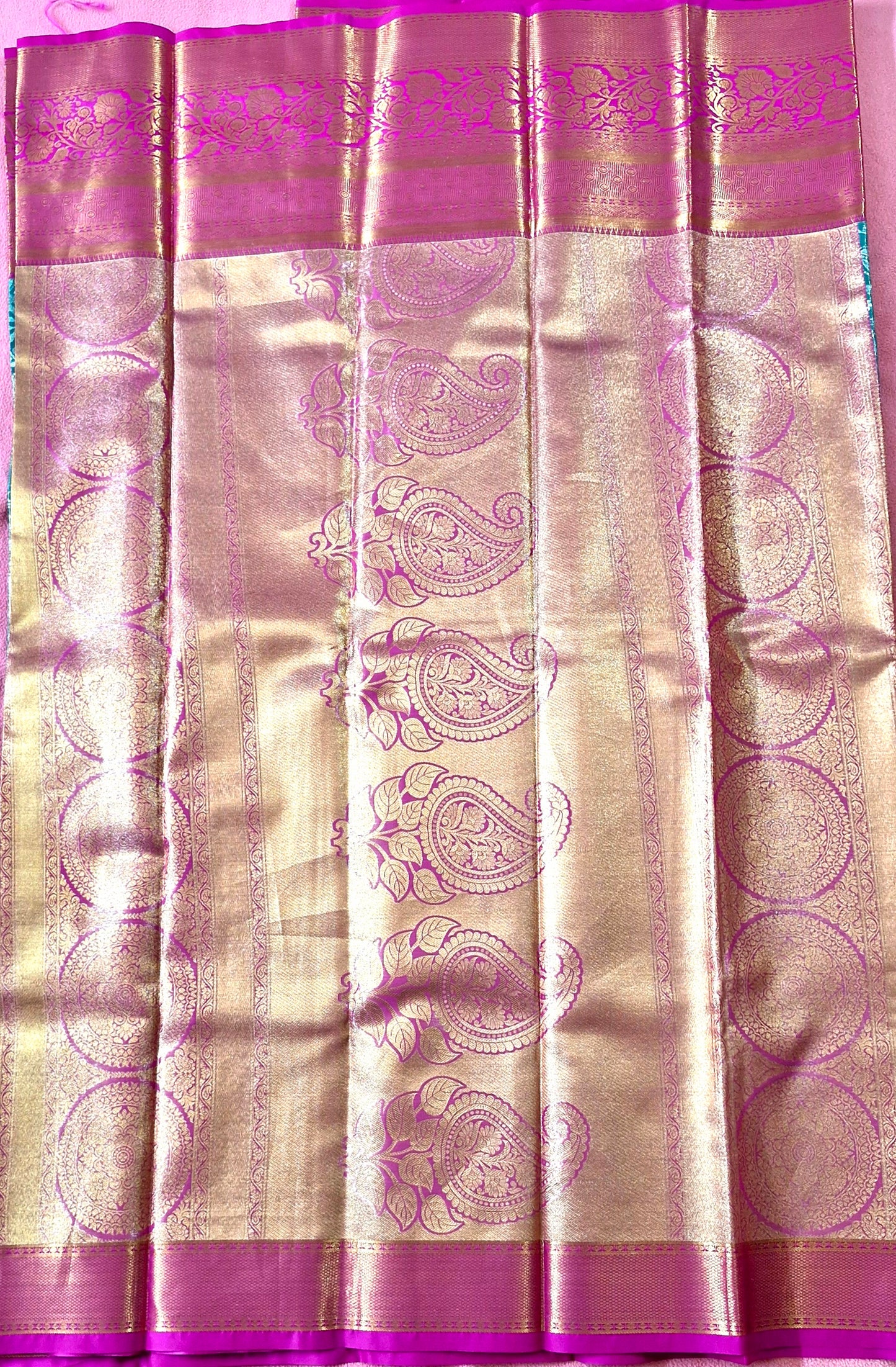 TEAL GREEN SILK SAREE