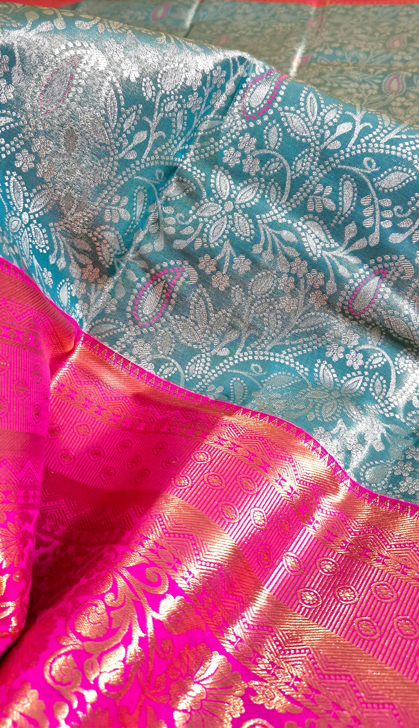 TEAL GREEN SILK SAREE