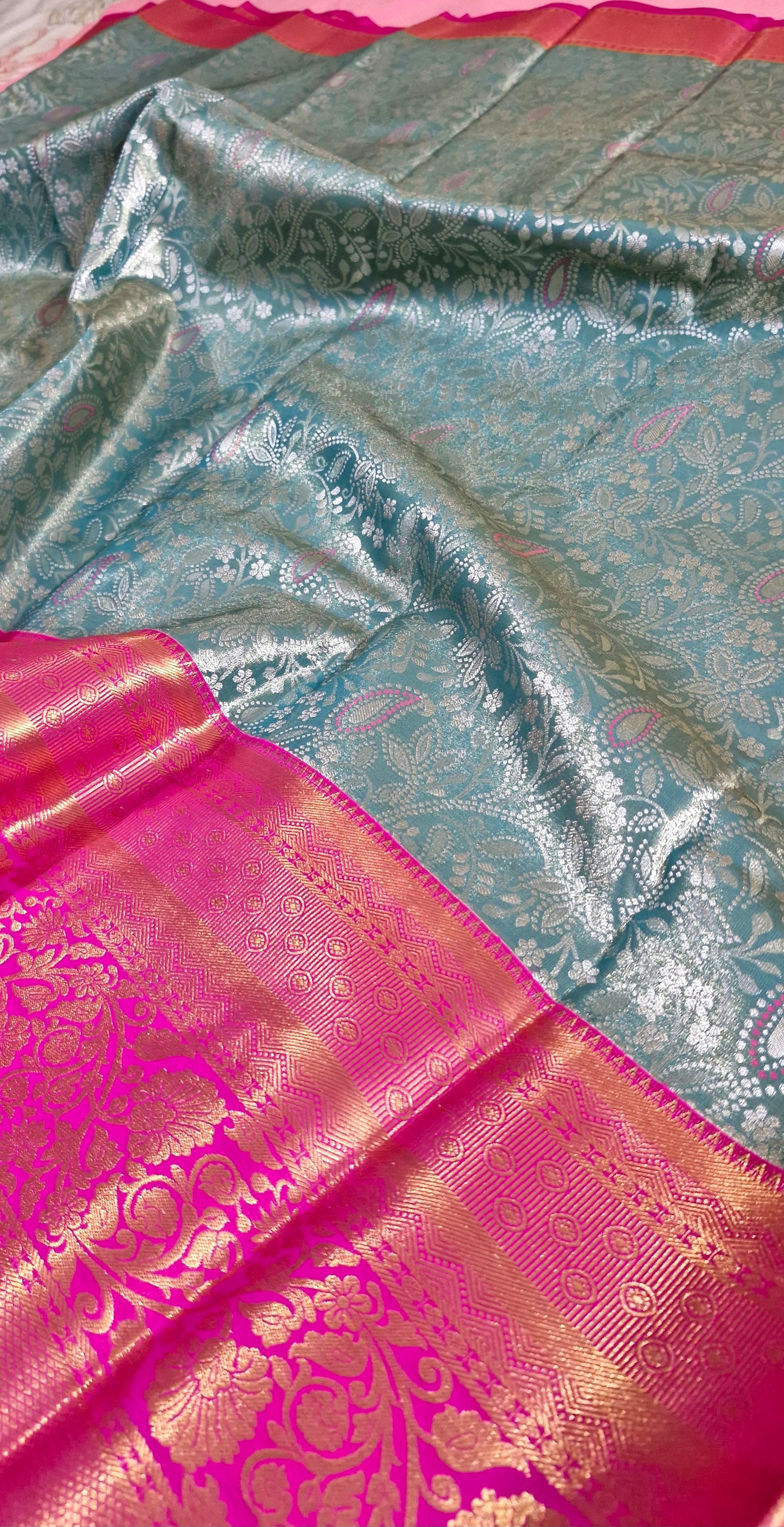 TEAL GREEN SILK SAREE