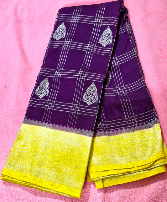 PURPLE KHADDI GEORGETTE SAREE