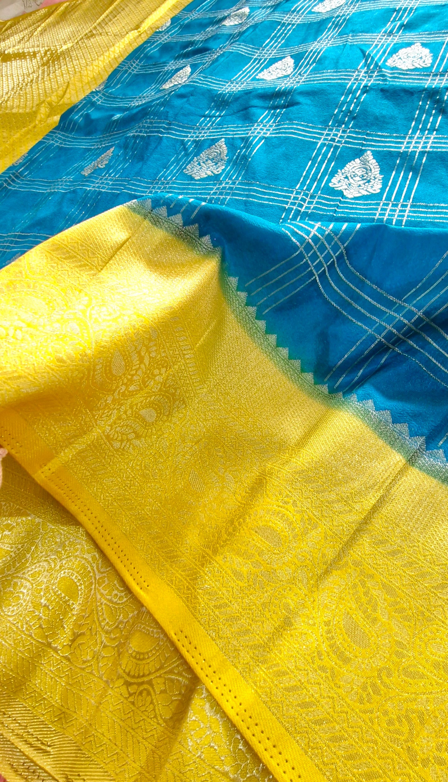 SKY BLUE KHADDI GEORGETTE SAREE