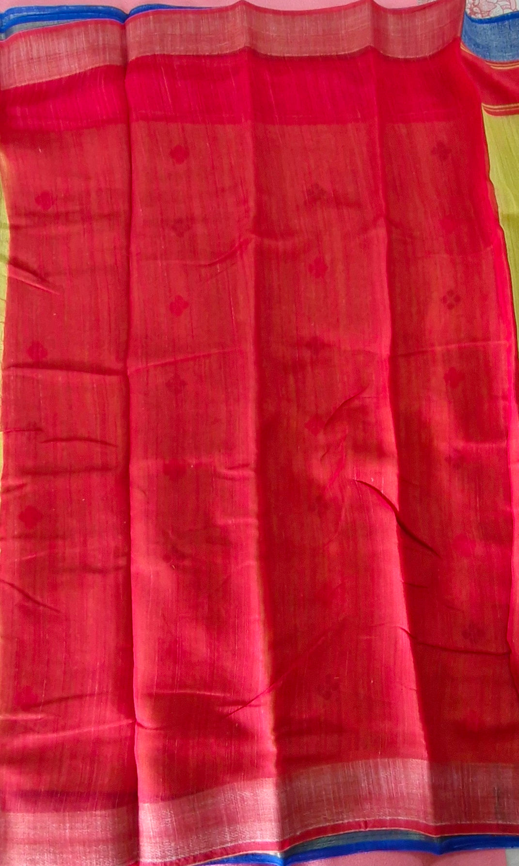 LIME YELLOW COTTON SAREE