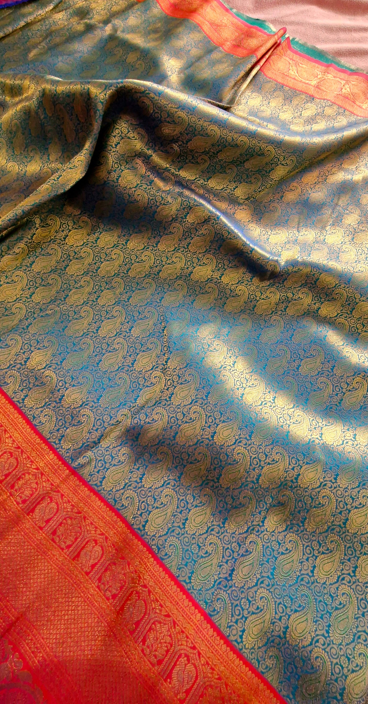 GREEN TISSUE SILK SAREE