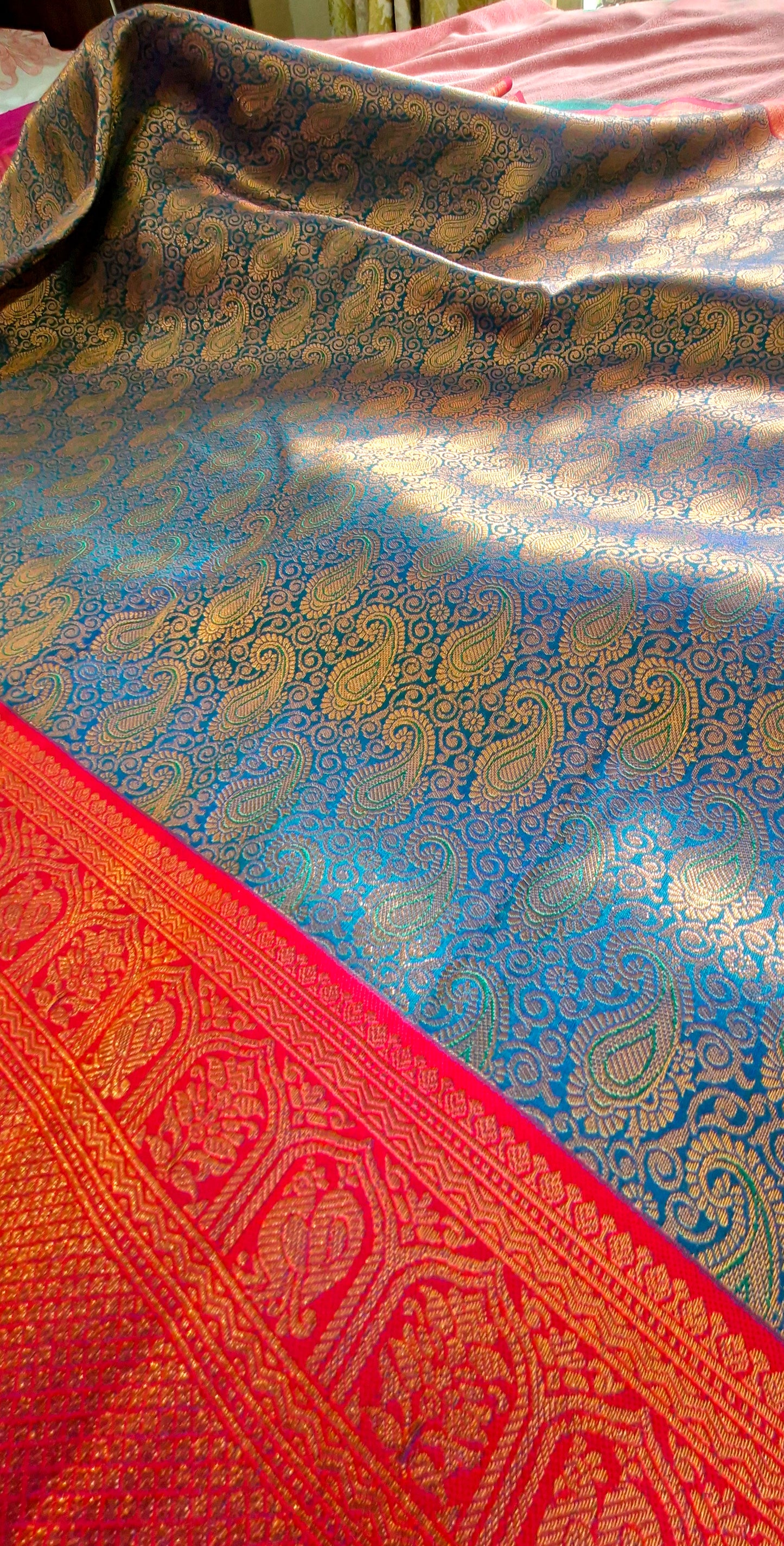 GREEN TISSUE SILK SAREE