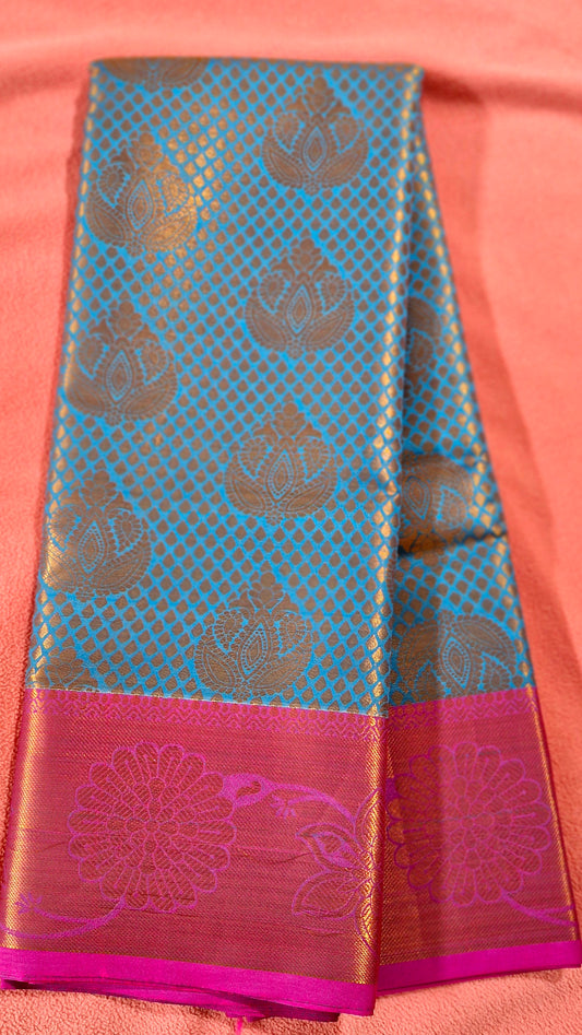 BLUE MAGENTA SILK SAREE