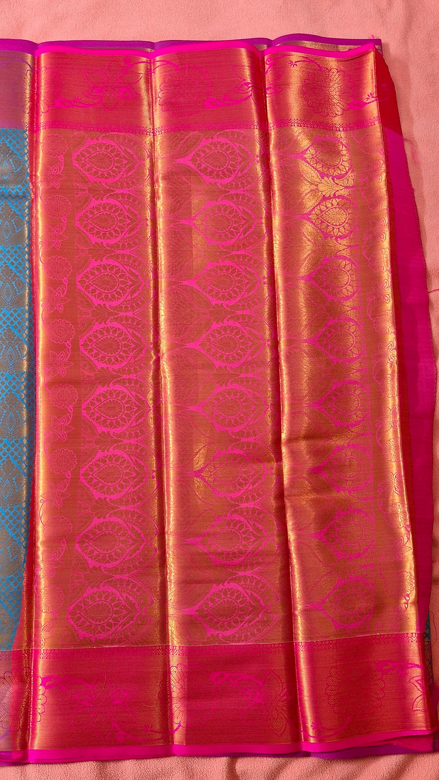 BLUE MAGENTA SILK SAREE