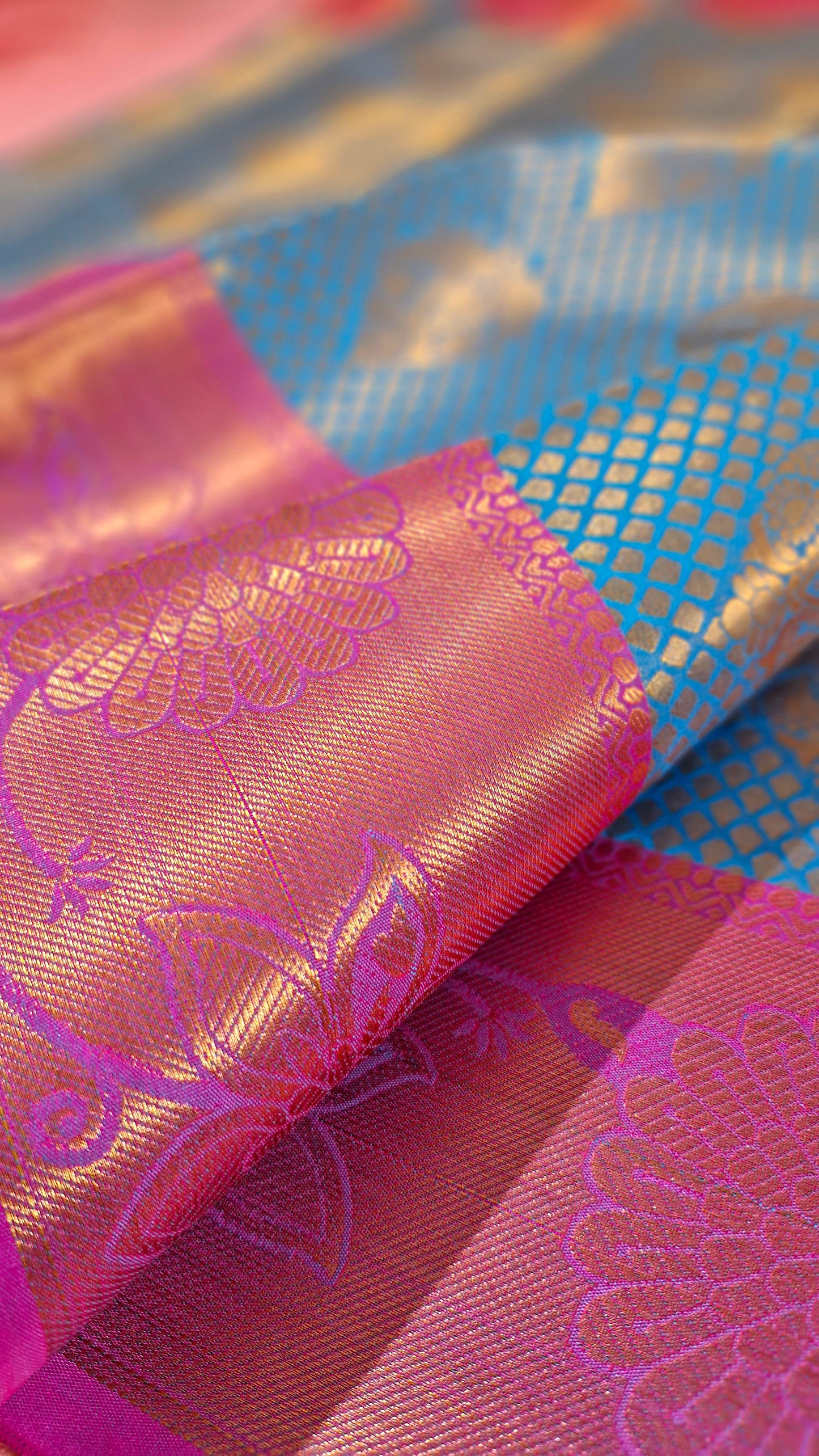 BLUE MAGENTA SILK SAREE