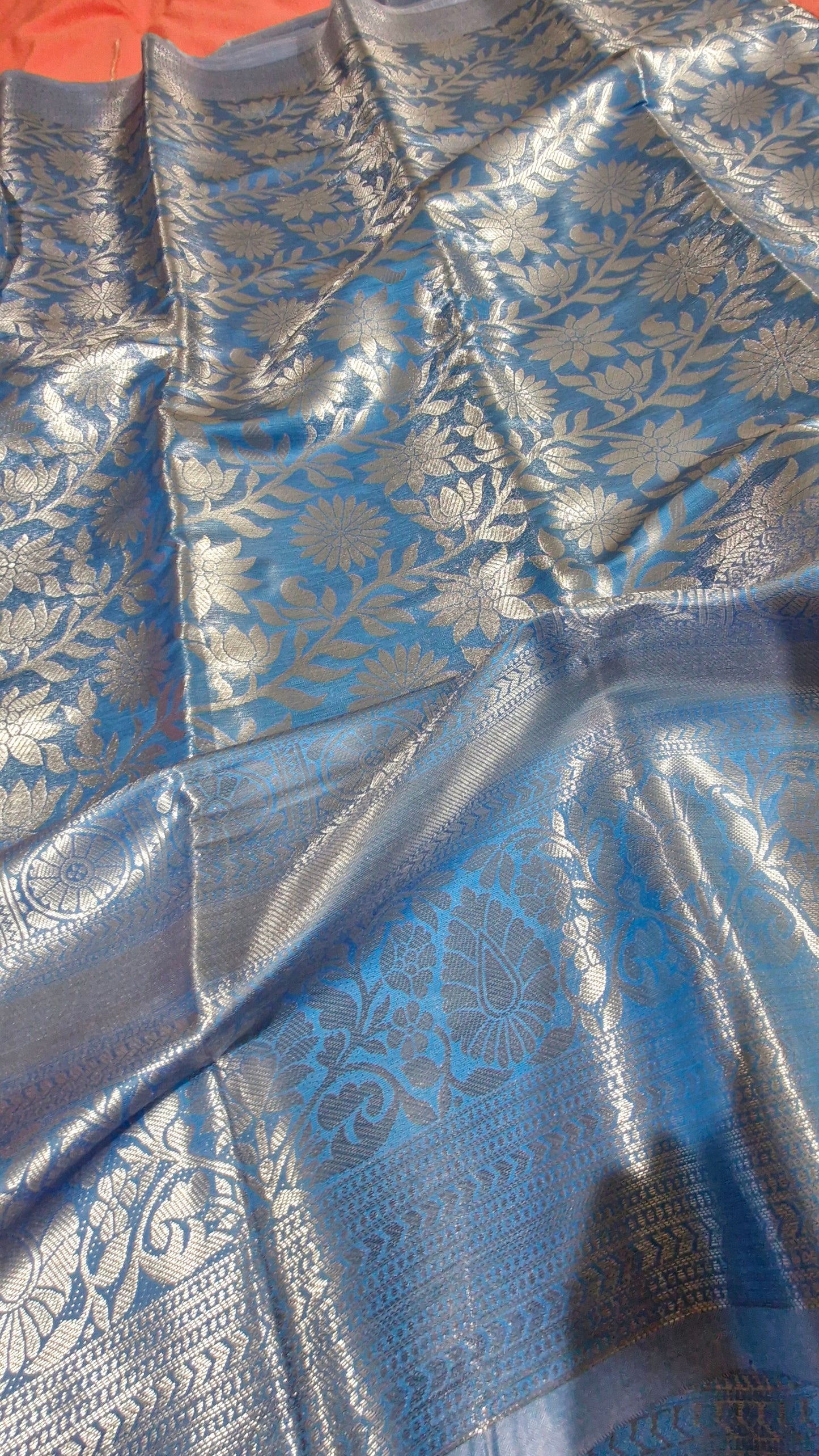 SKY BLUE SILK SAREE