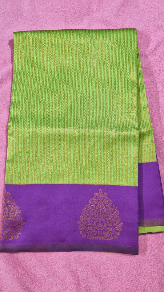 PARROT GREEN SILK SAREE