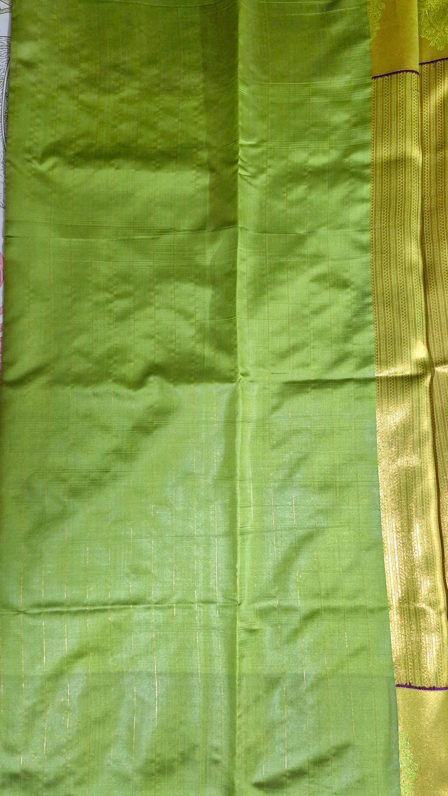 PARROT GREEN SILK SAREE