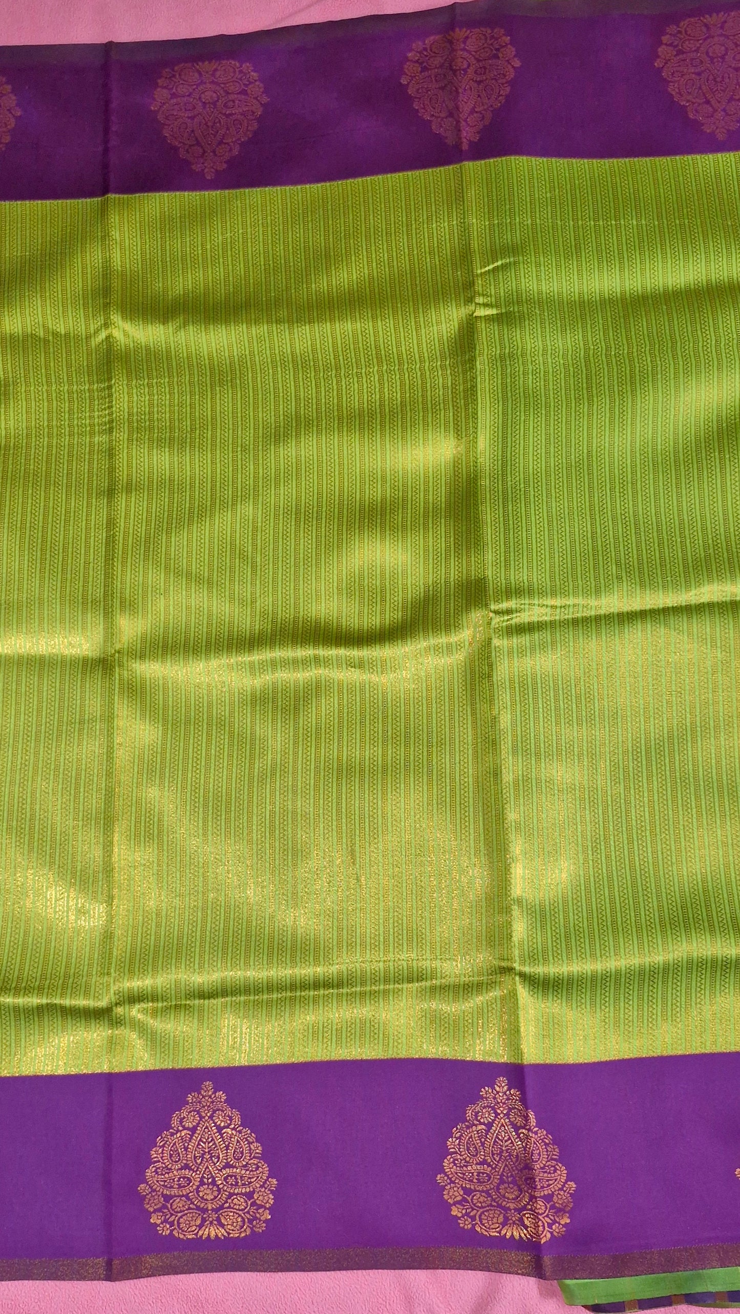 PARROT GREEN SILK SAREE