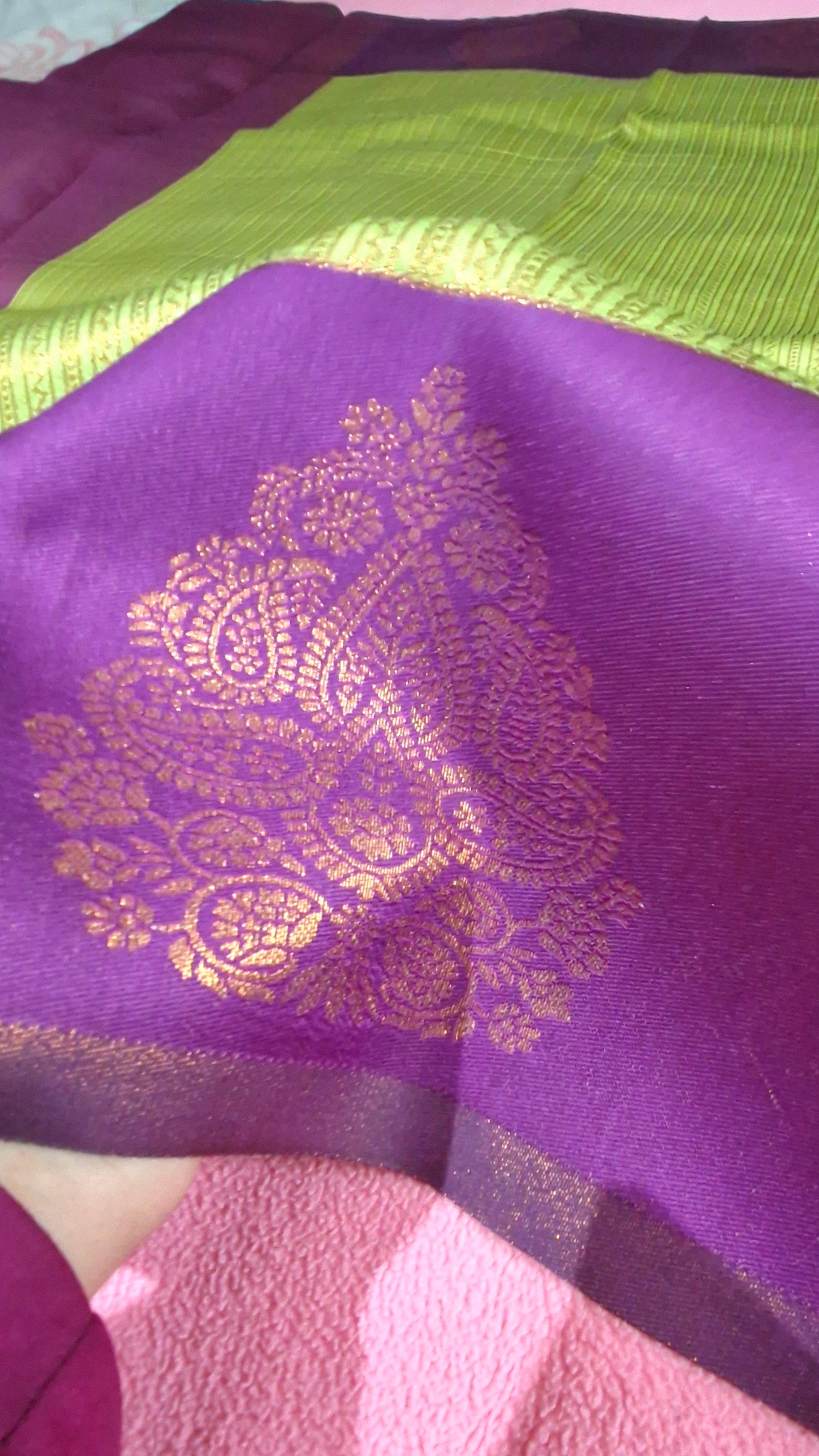PARROT GREEN SILK SAREE