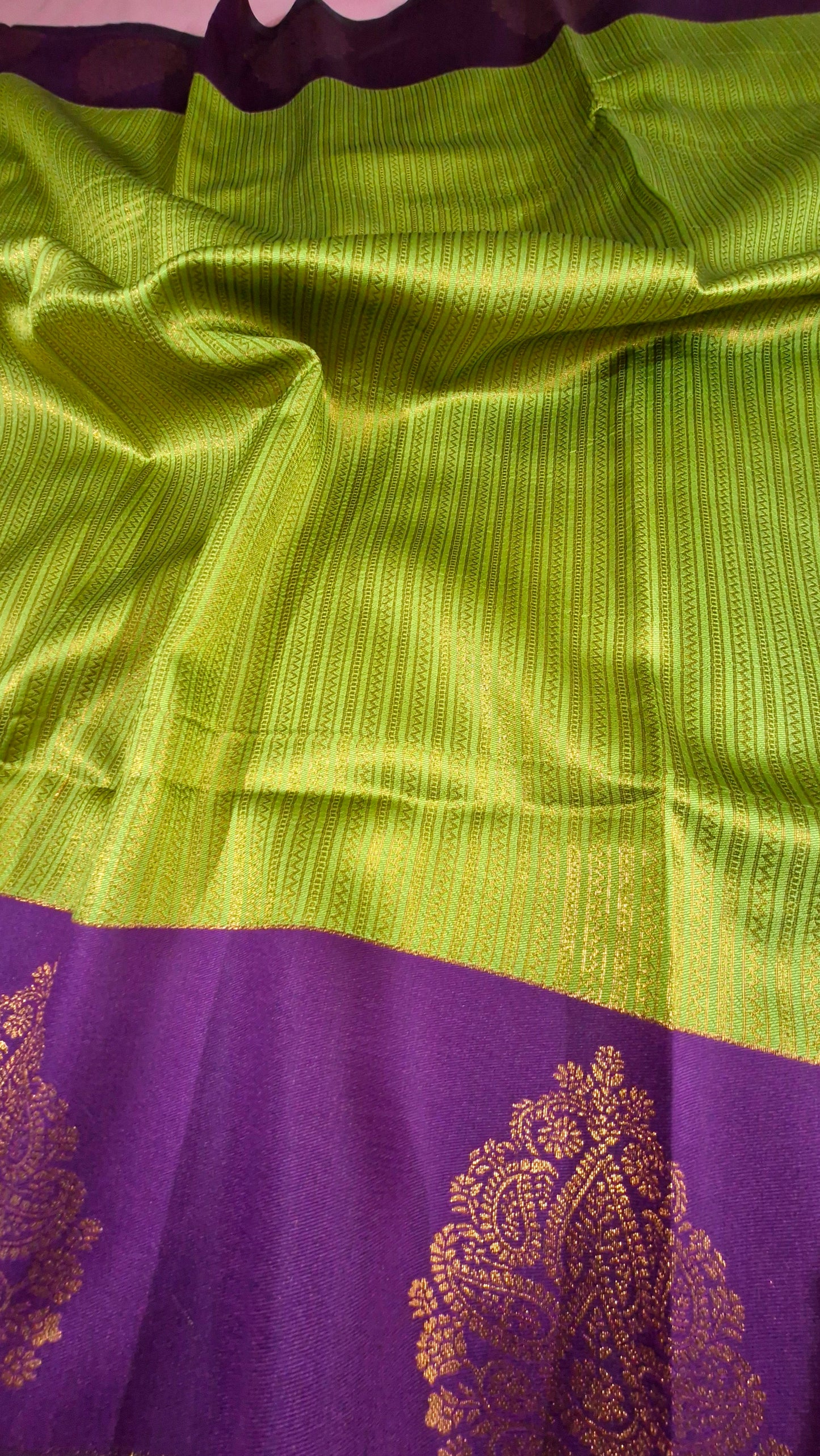PARROT GREEN SILK SAREE