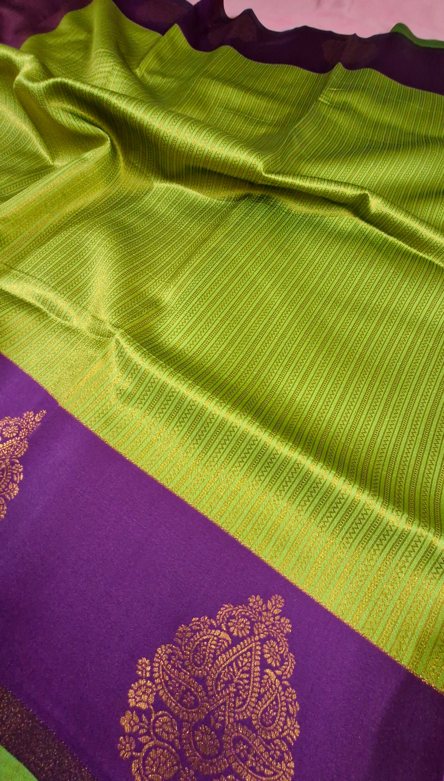 PARROT GREEN SILK SAREE