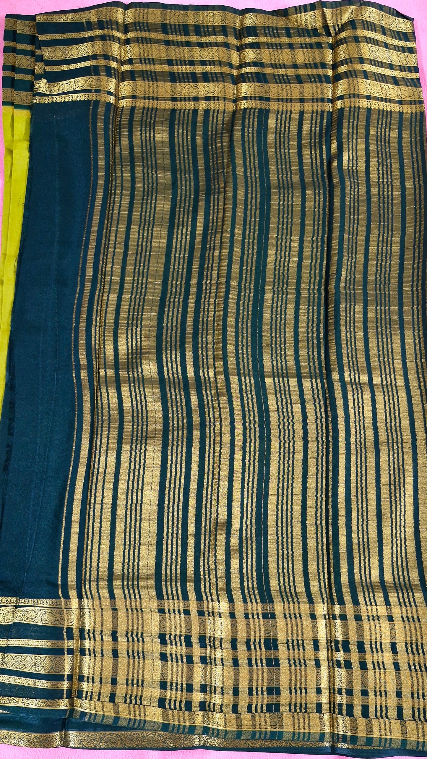 PARROT GREEN CREPE SILK SAREE