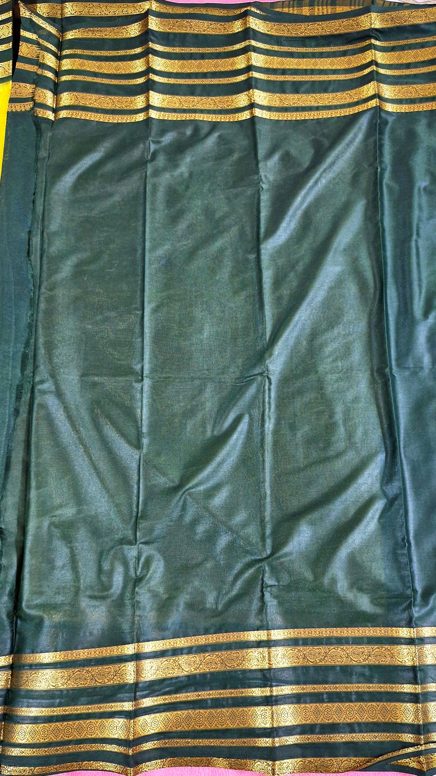 PARROT GREEN CREPE SILK SAREE