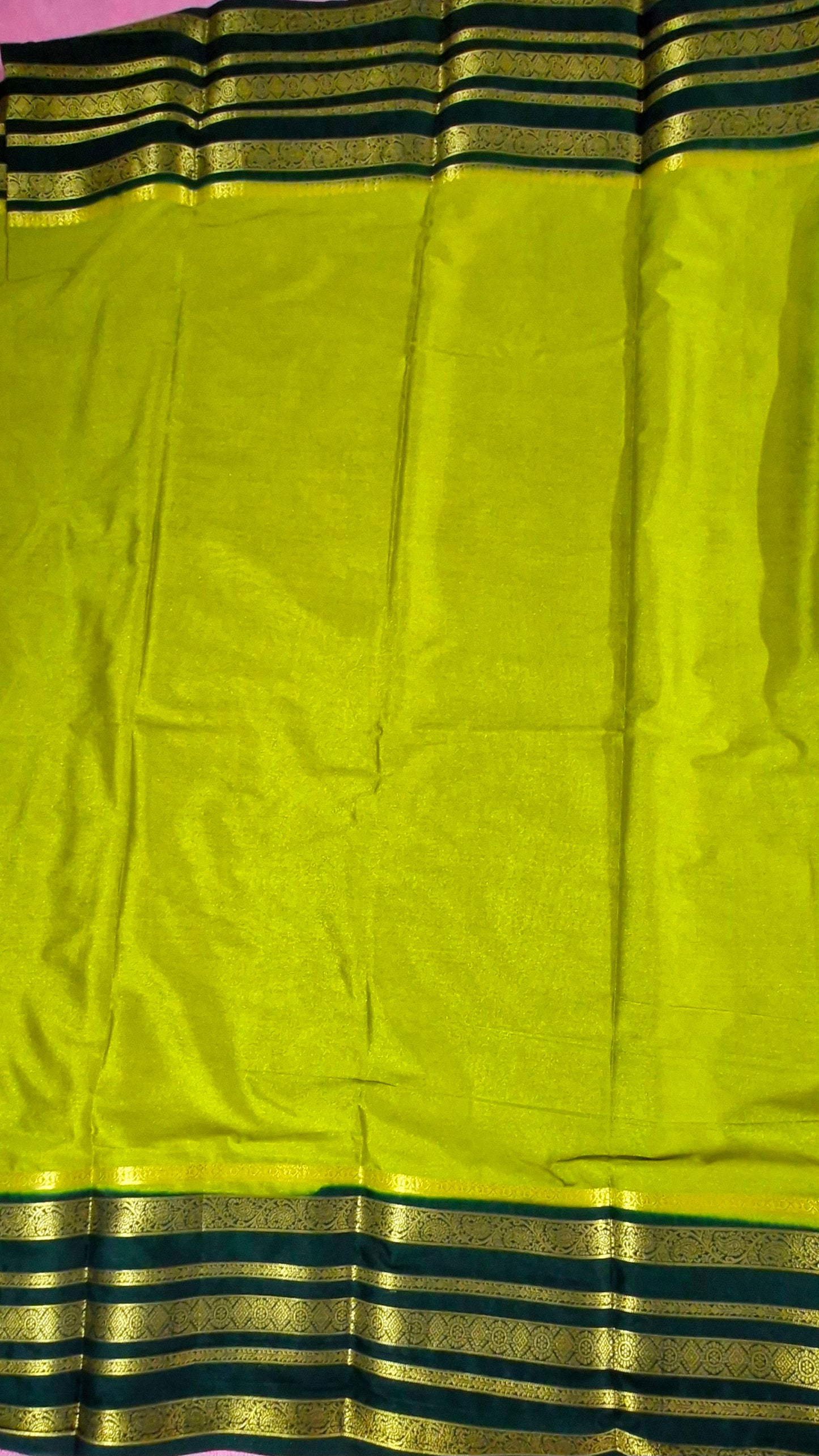 PARROT GREEN CREPE SILK SAREE