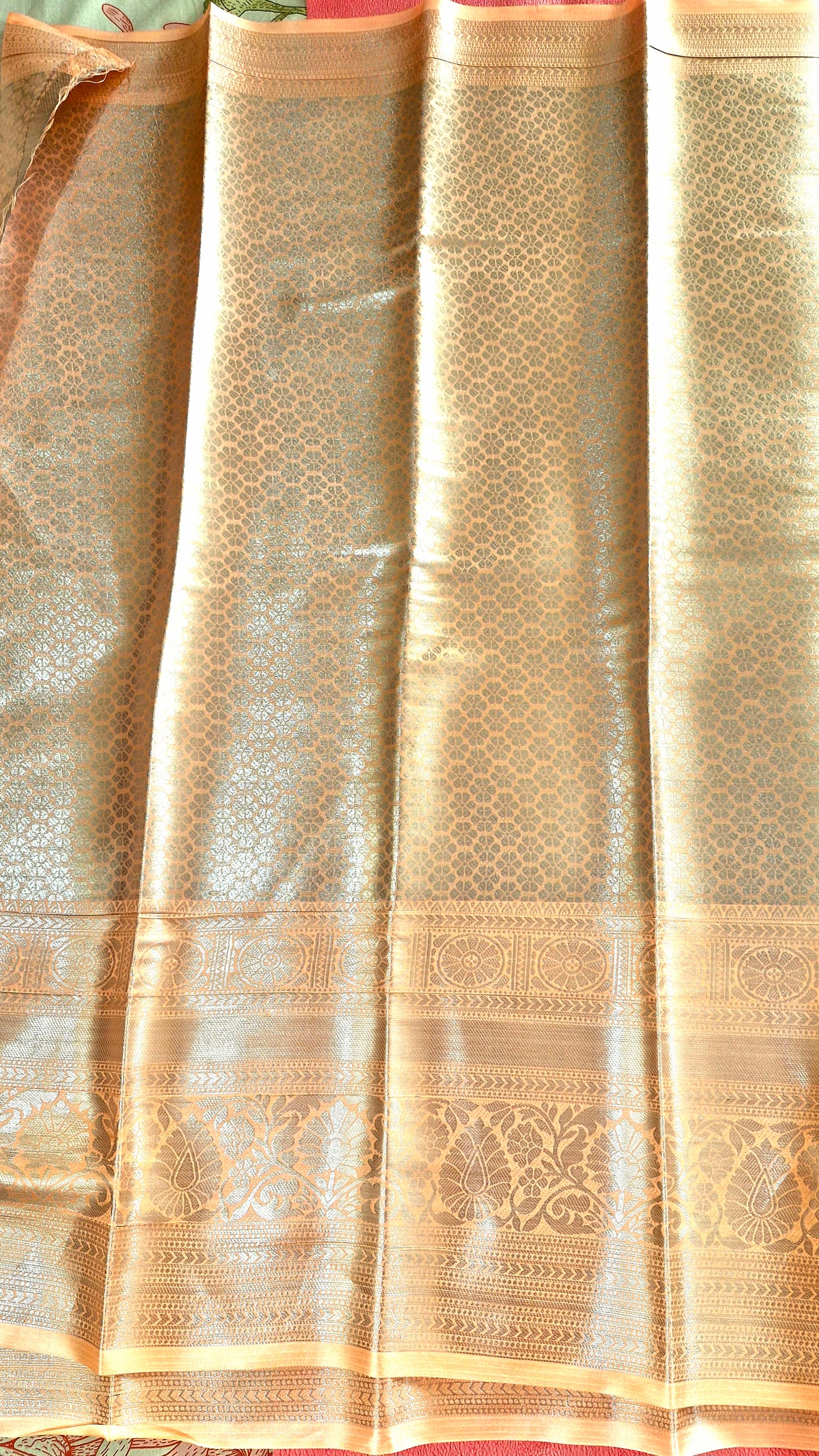 LIGHT PEACH SILK SAREE