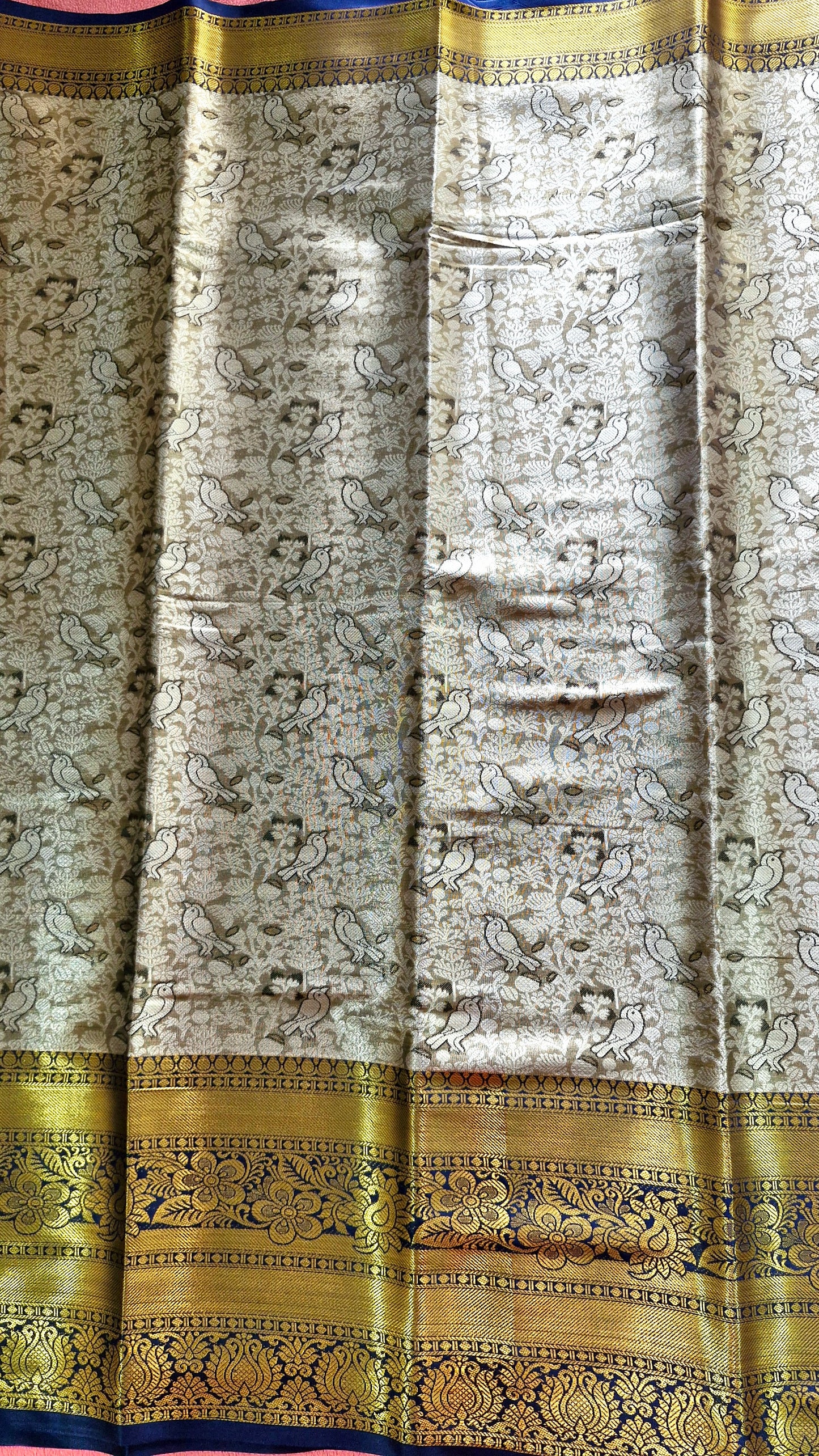 GREY TISSUE SILK SAREE