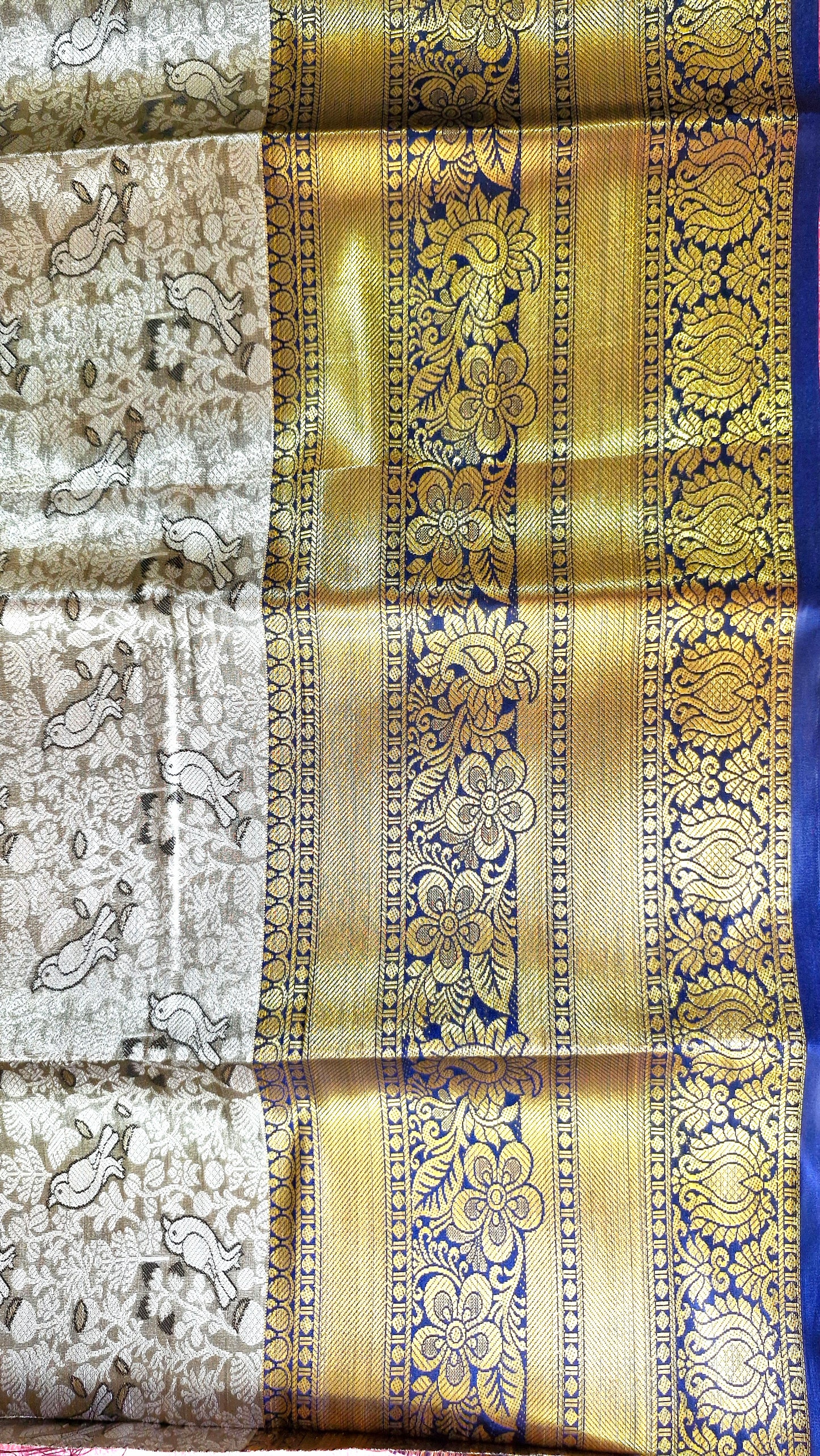 GREY TISSUE SILK SAREE