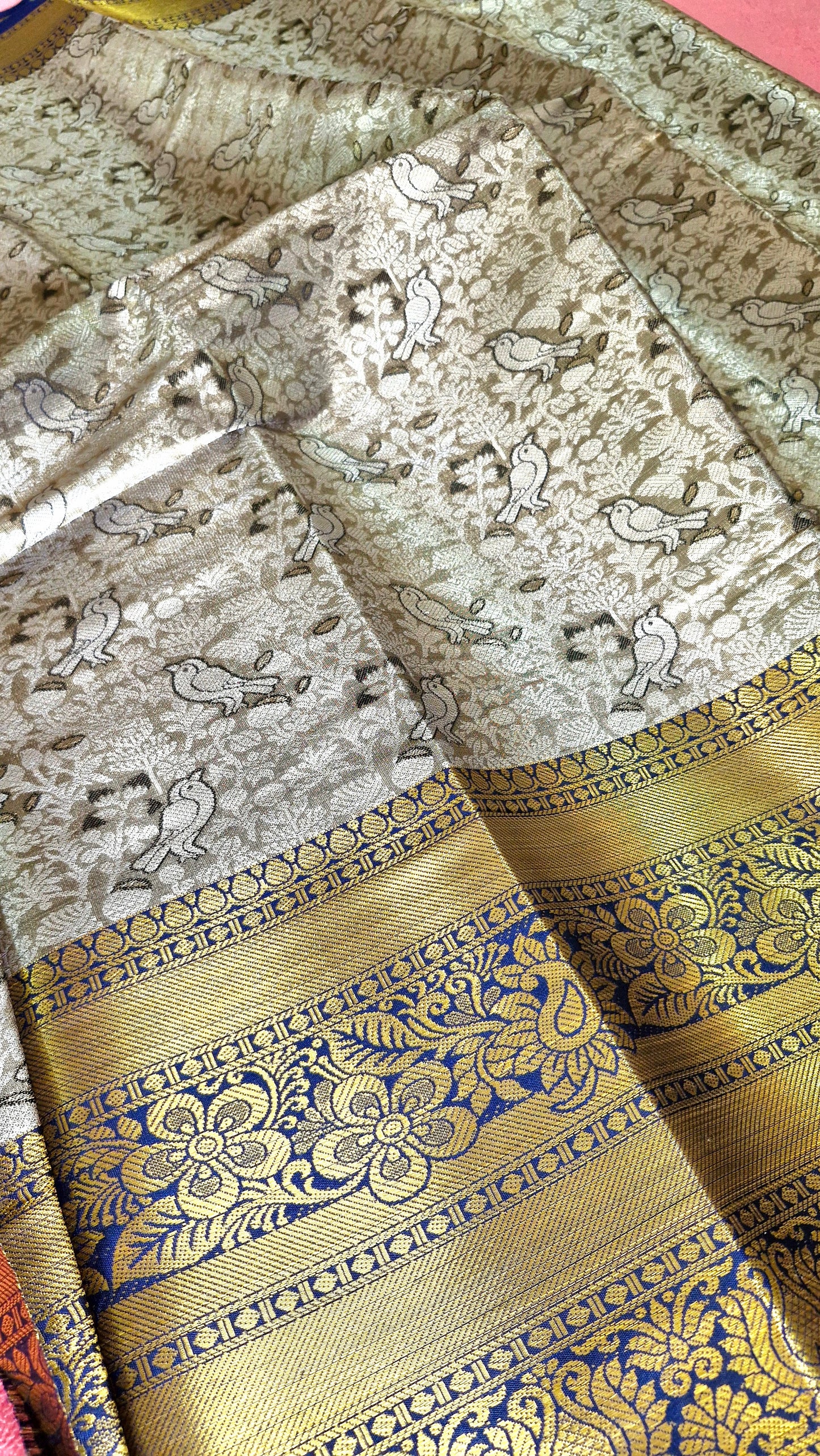 GREY TISSUE SILK SAREE