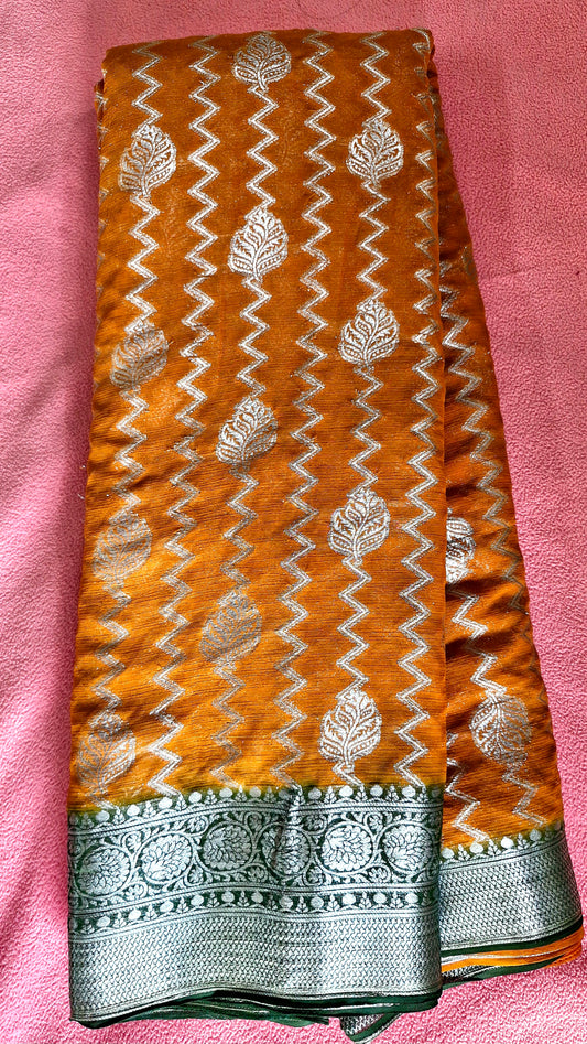 MUSTARD YELLOW GEORGETTE SAREE