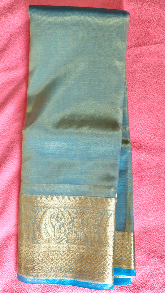 TURQUIOSE ORGANZA SAREE