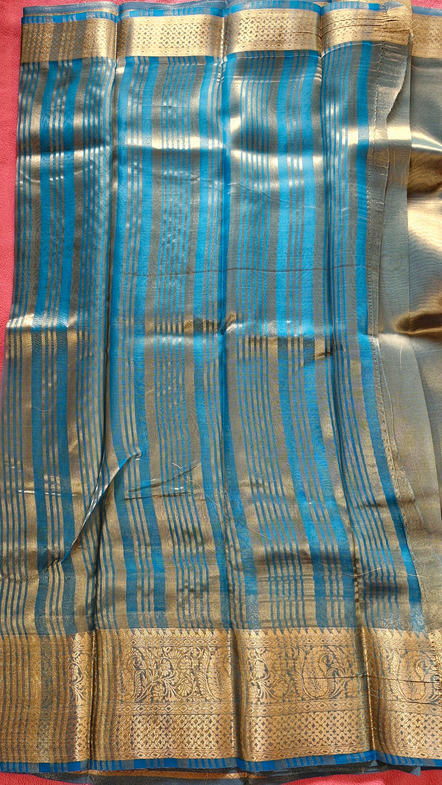 TURQUIOSE ORGANZA SAREE