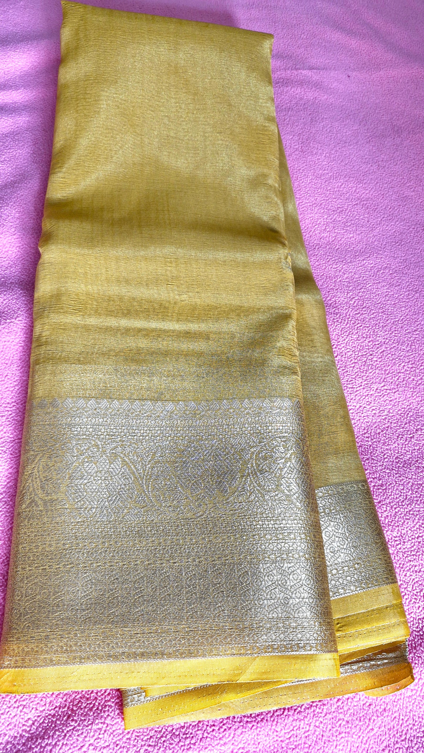 GOLDEN YELLOW ORGANZA SAREE