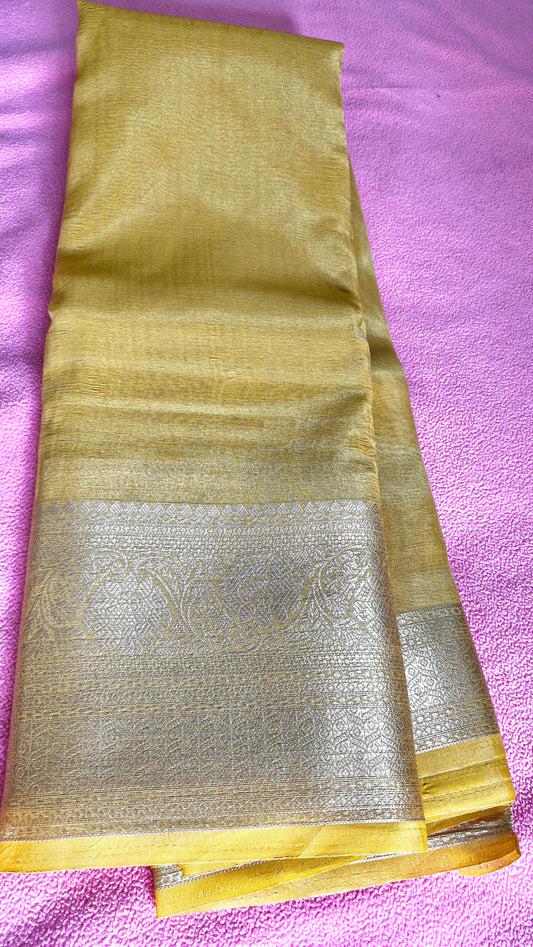 GOLDEN YELLOW ORGANZA SAREE