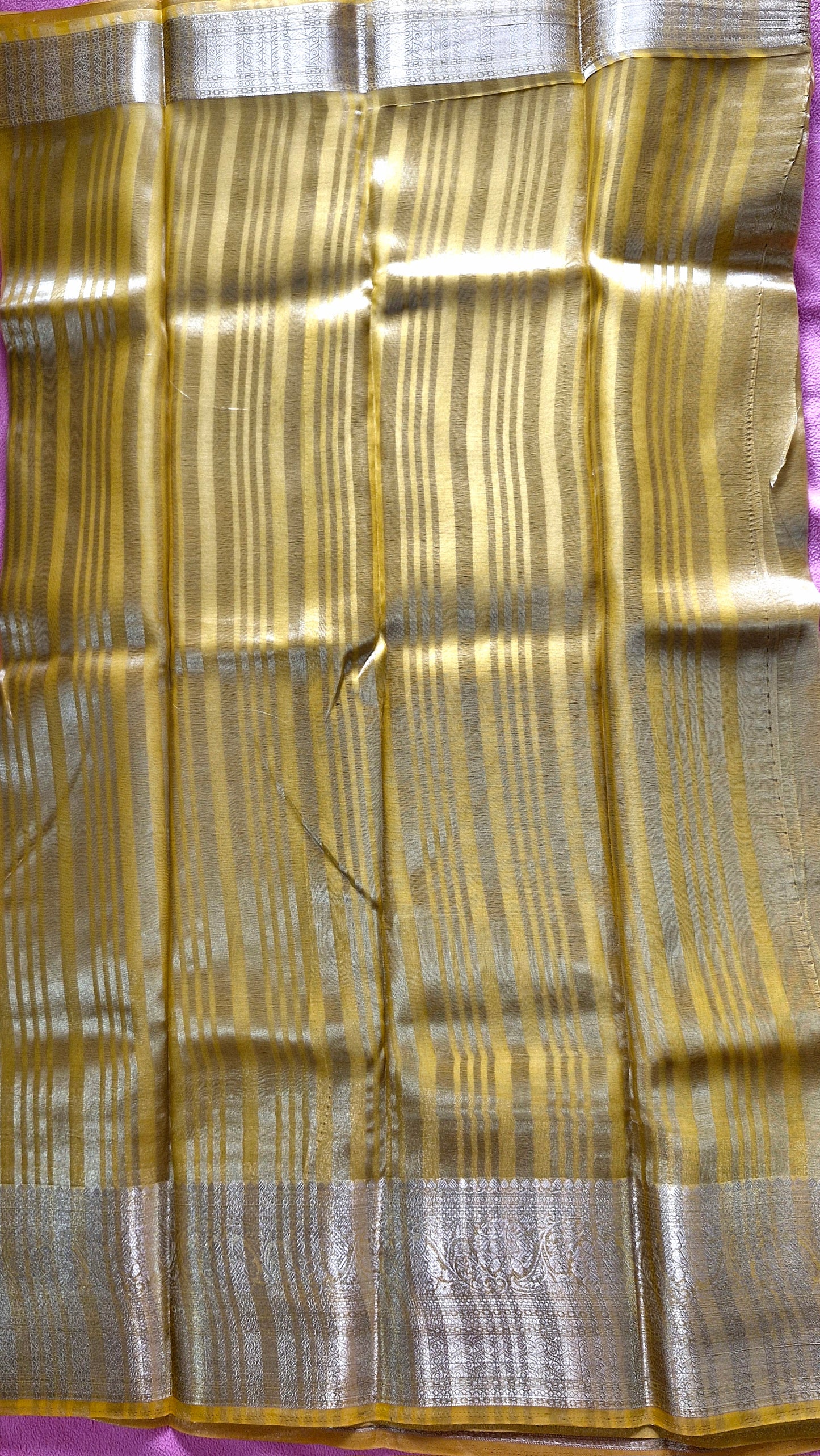 GOLDEN YELLOW ORGANZA SAREE