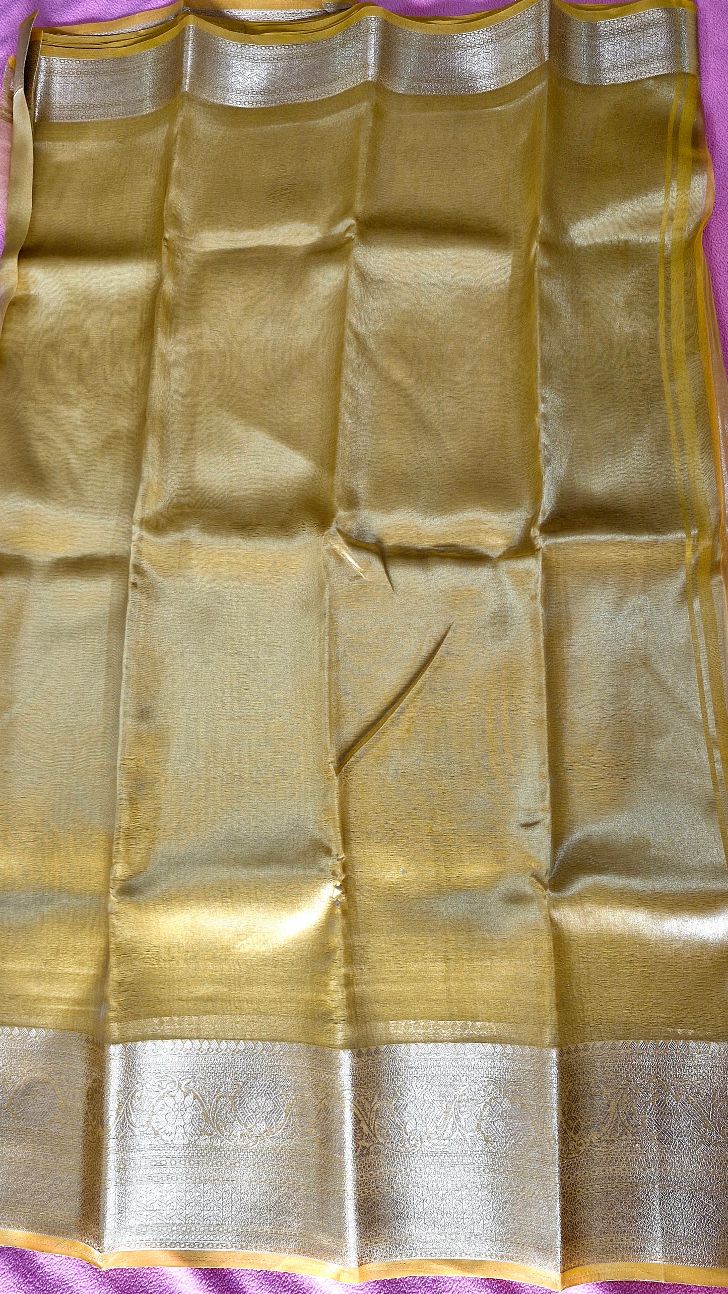 GOLDEN YELLOW ORGANZA SAREE