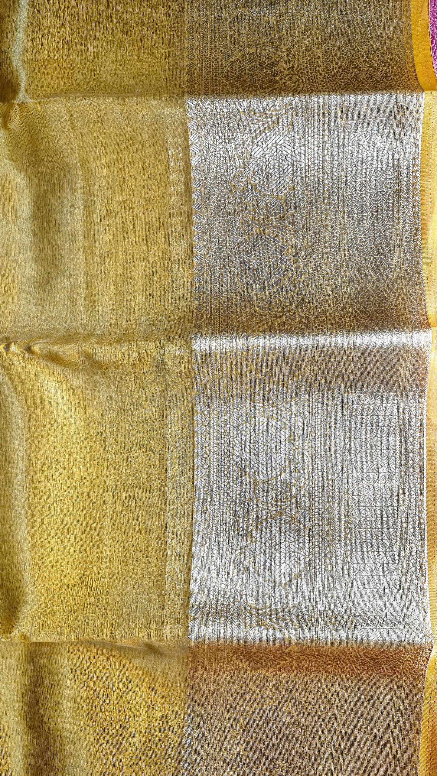 GOLDEN YELLOW ORGANZA SAREE