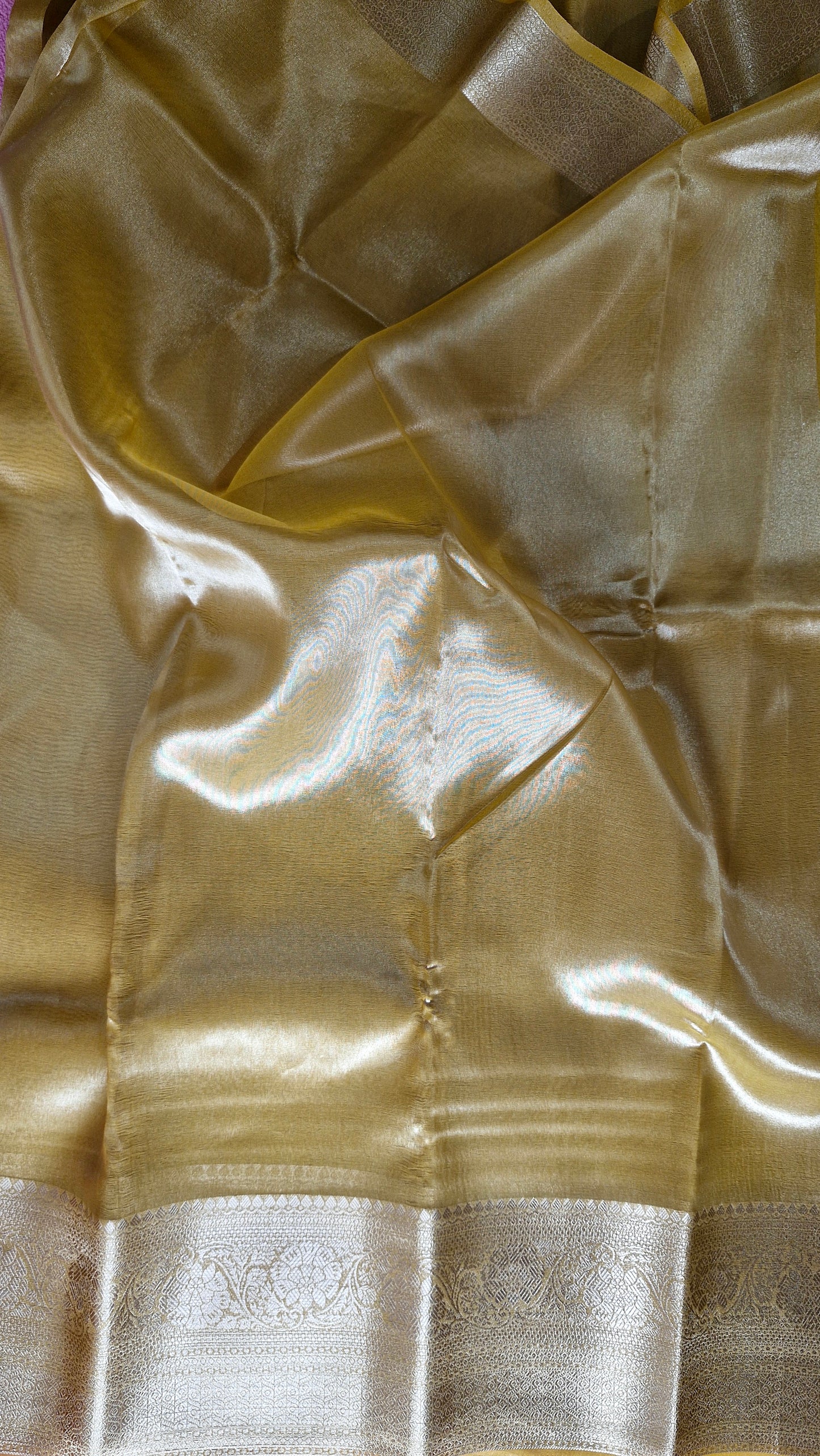 GOLDEN YELLOW ORGANZA SAREE
