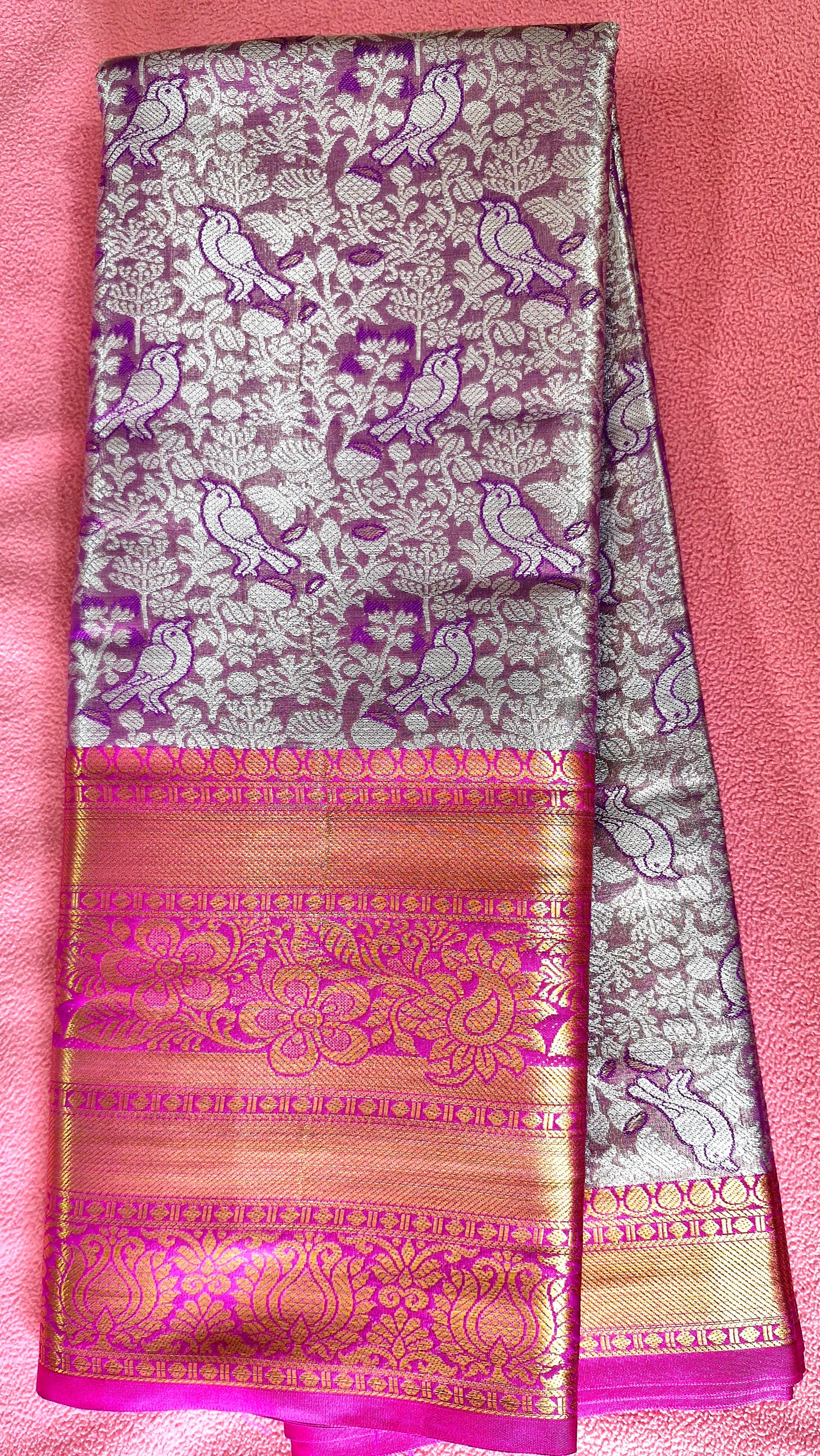 PURPLE TISSUE SILK SAREE