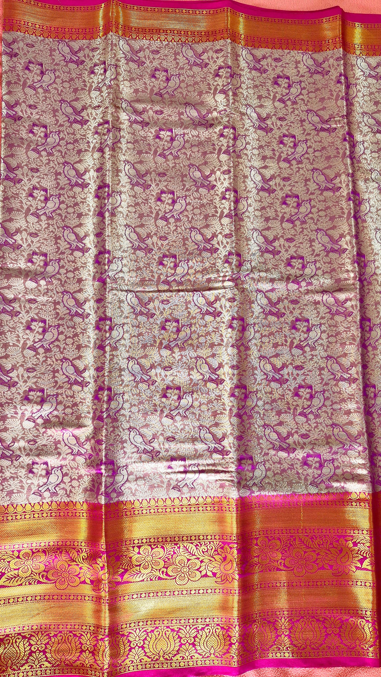 PURPLE TISSUE SILK SAREE