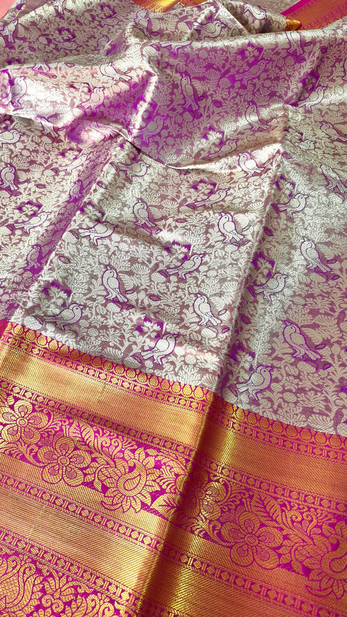 PURPLE TISSUE SILK SAREE