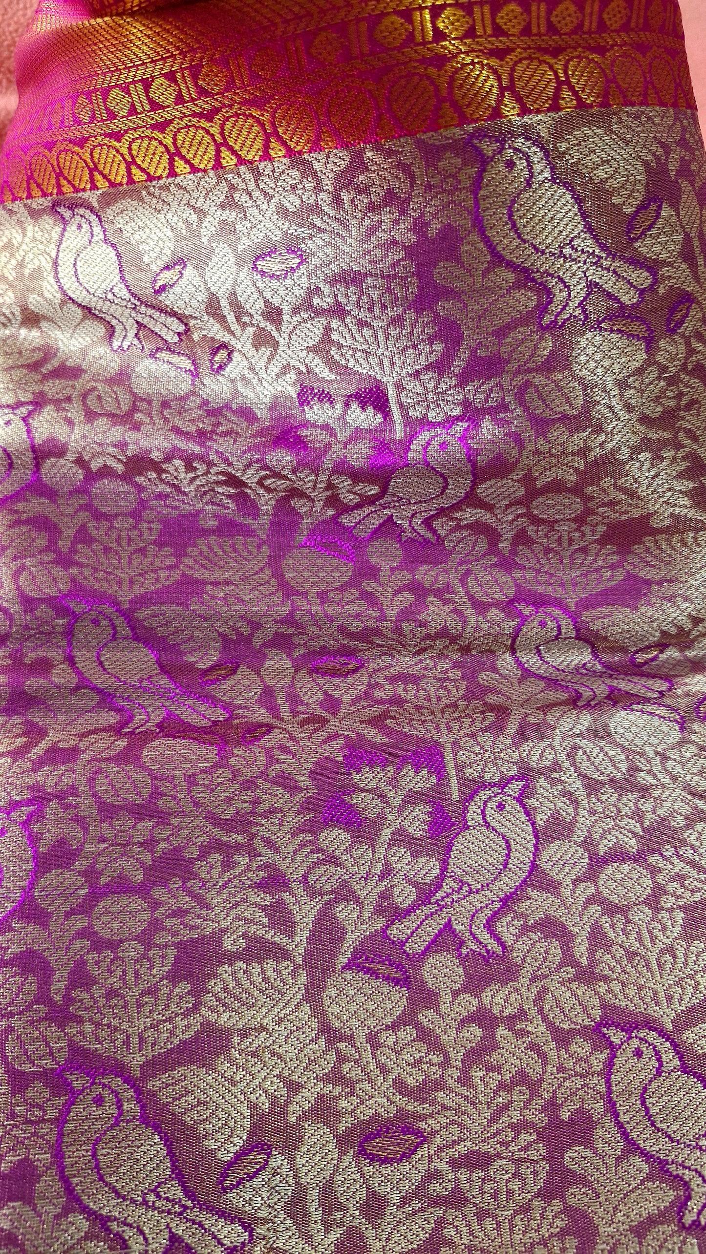 PURPLE TISSUE SILK SAREE