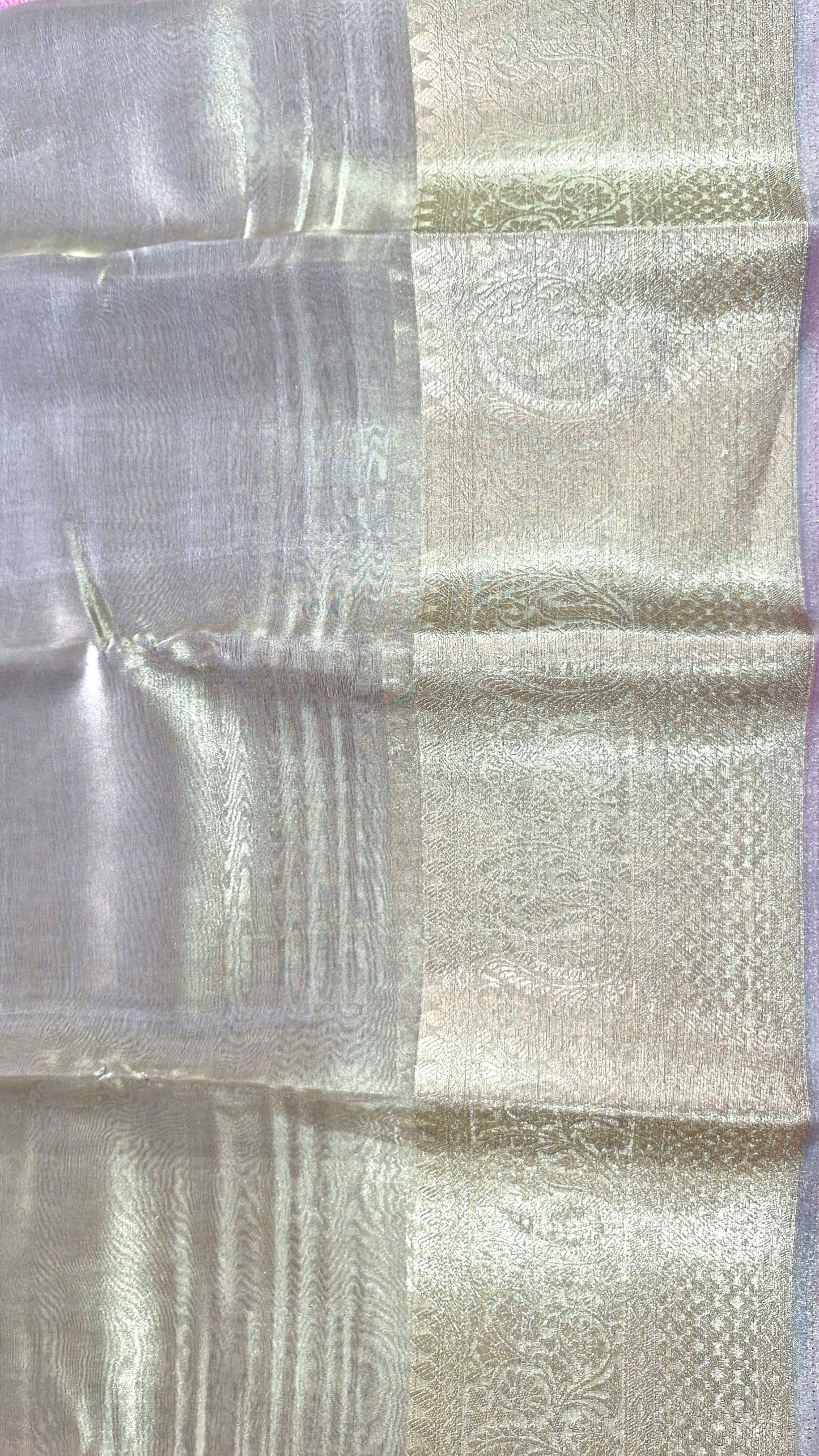 SILVER GREY ORGANZA SAREE