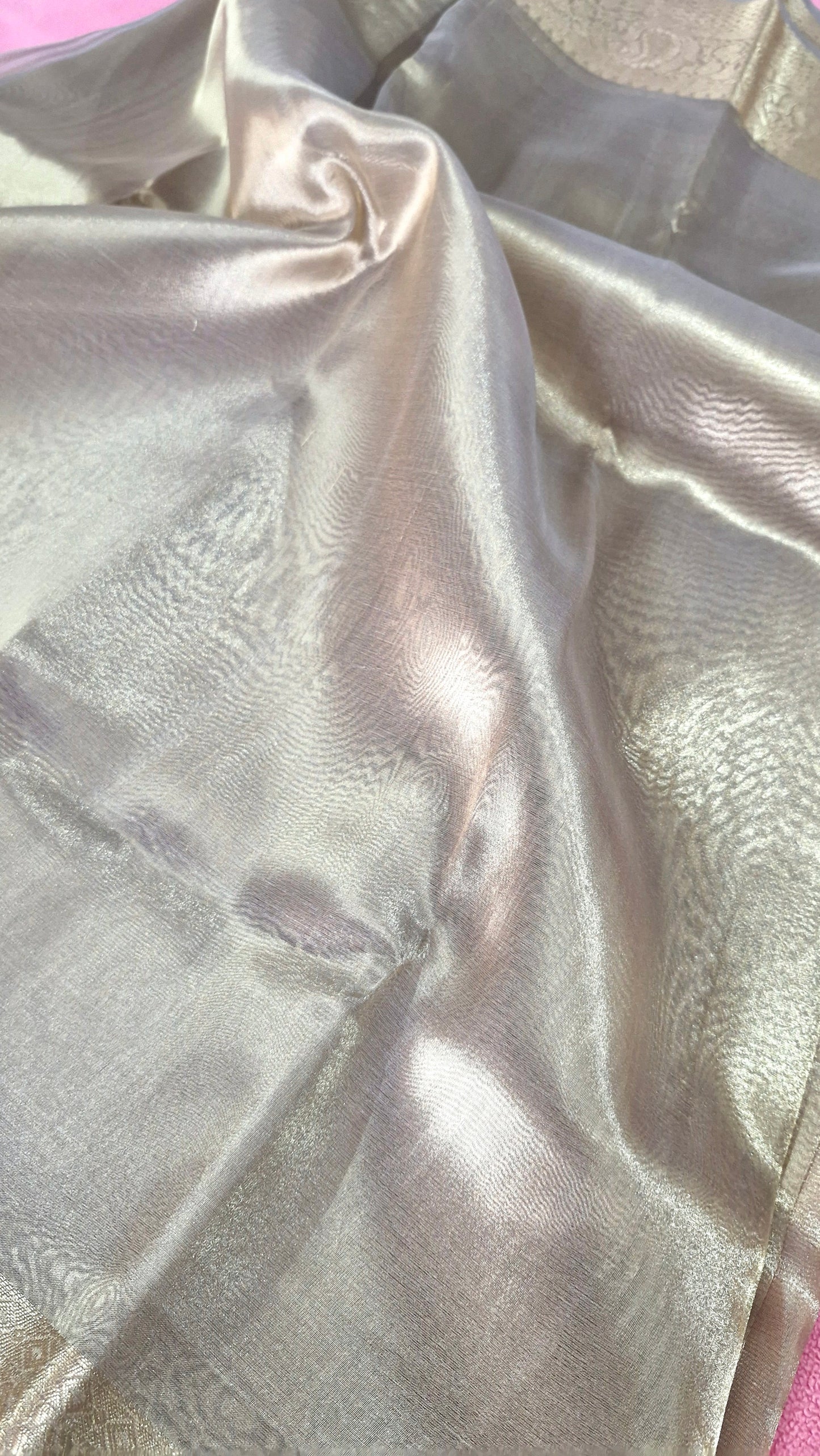 SILVER GREY ORGANZA SAREE