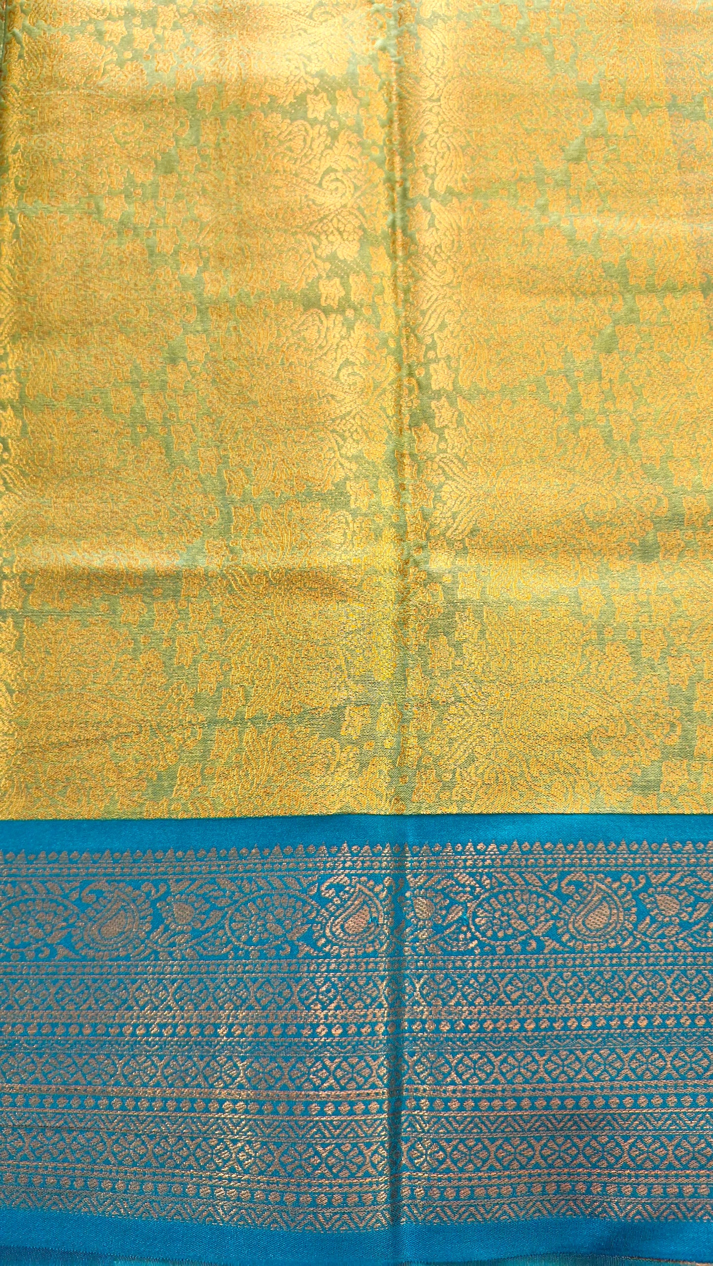 MUSTARD GREEN SILK SAREE