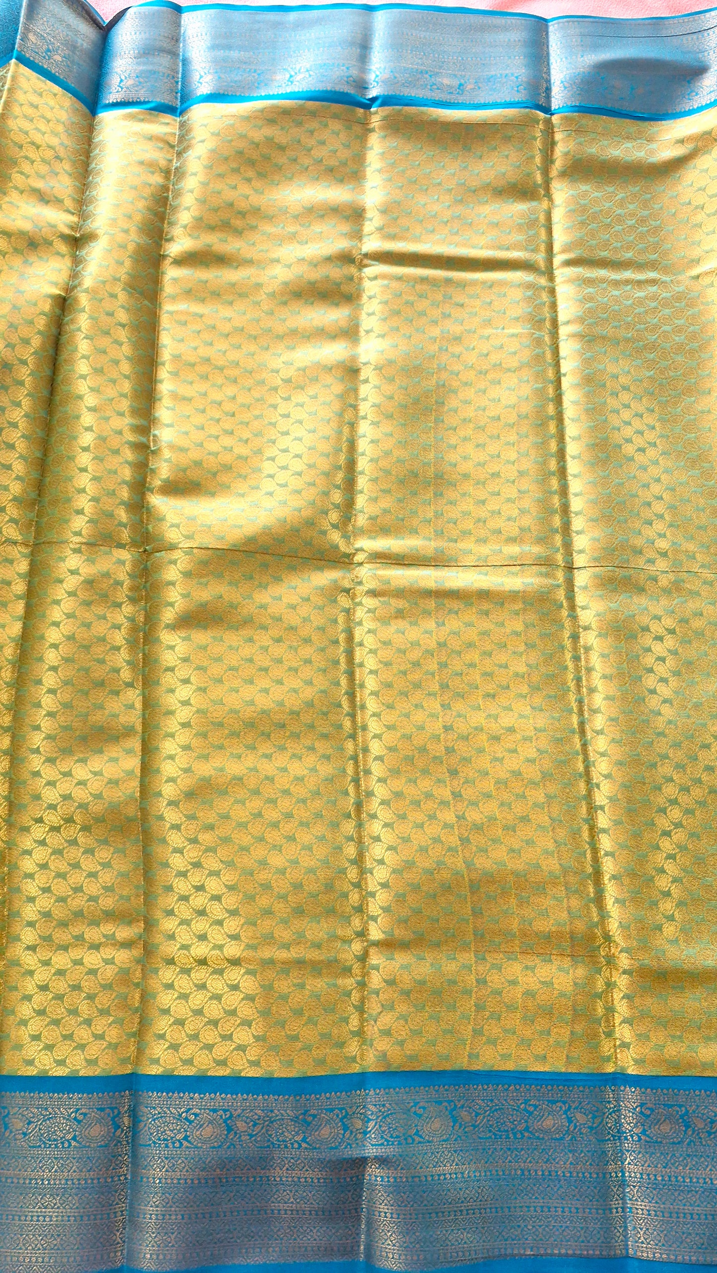 MUSTARD GREEN SILK SAREE