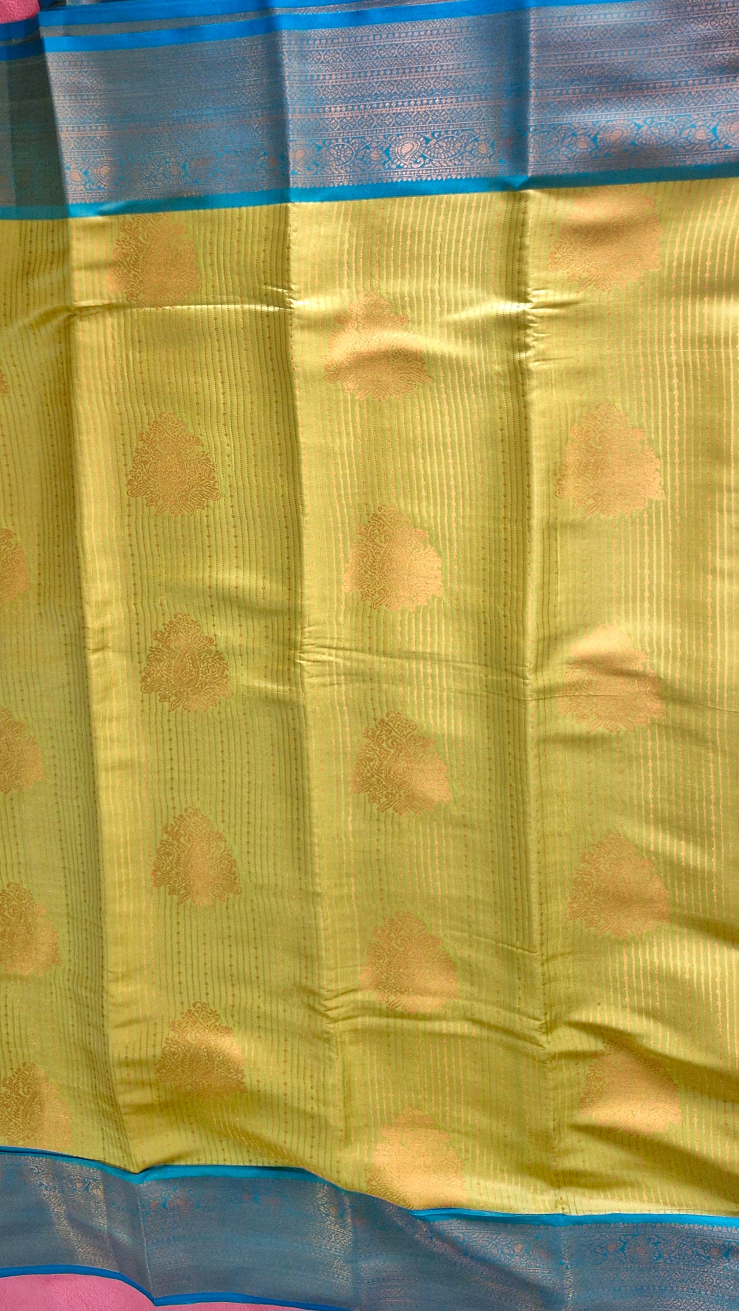 MUSTARD GREEN SILK SAREE