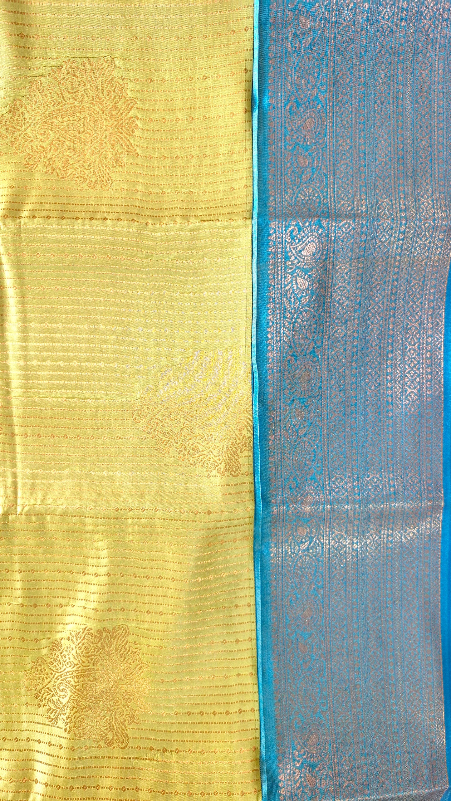 MUSTARD GREEN SILK SAREE